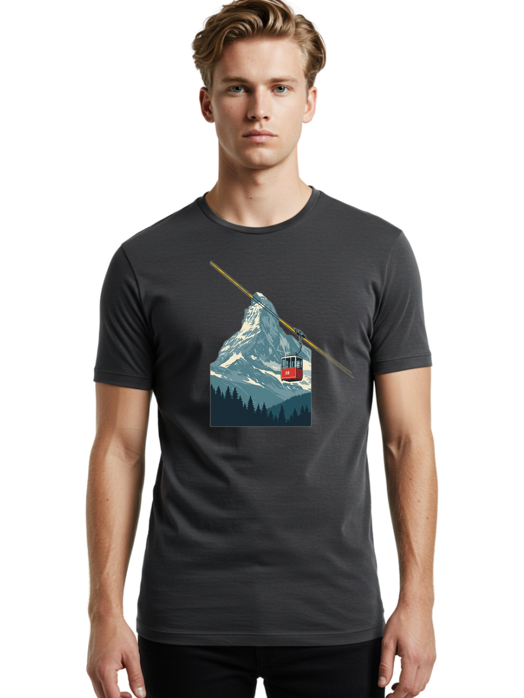 Gondola-Lift Men'S Graphic Tee, 100% Cotton, Comfortable Casual Summer Wear, Machine Washable, Vintage Camera, Old Camera, Antique Camera, Black Camera, Classic Photography, Photography Equipment, Nostalgic Device, Film Camera, Camera Art Bam576