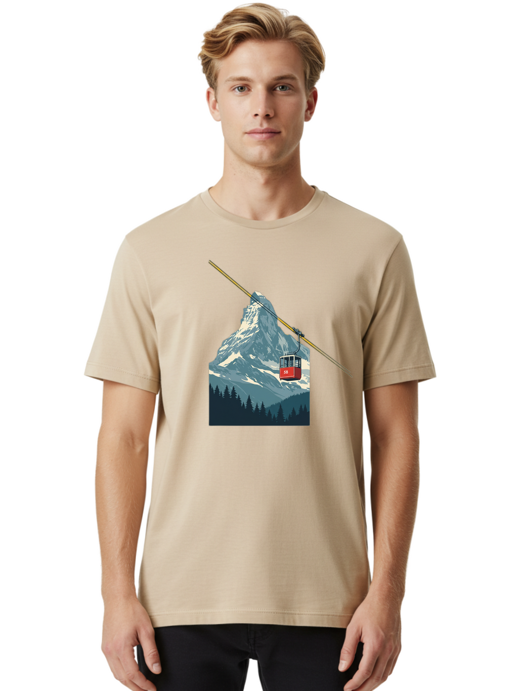 Gondola-Lift Men'S Graphic Tee, 100% Cotton, Comfortable Casual Summer Wear, Machine Washable, Vintage Camera, Old Camera, Antique Camera, Black Camera, Classic Photography, Photography Equipment, Nostalgic Device, Film Camera, Camera Art Bam576