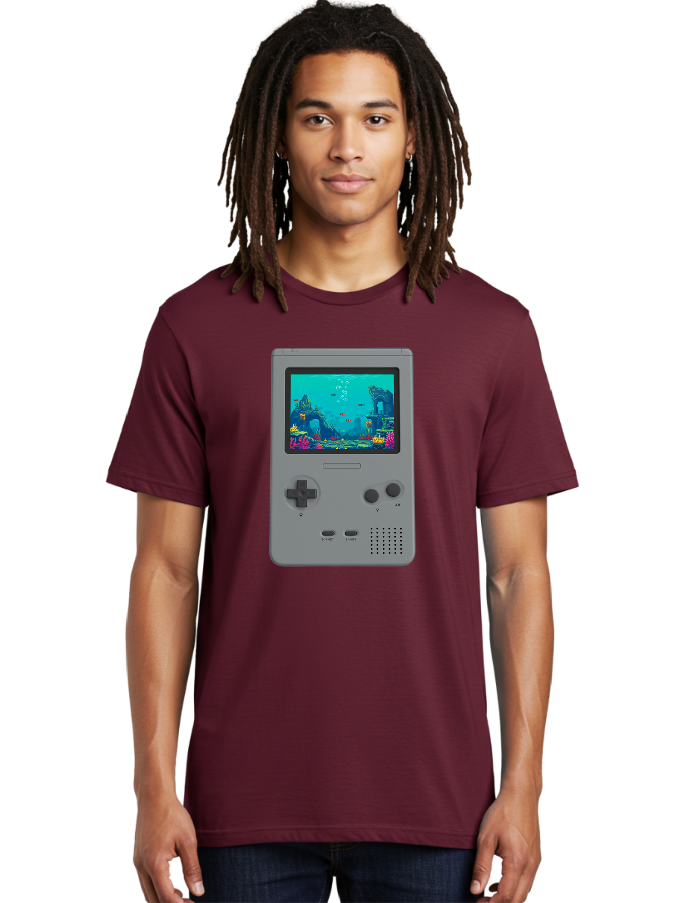 Gray-Gameboy Men'S Graphic Tee, 100% Cotton, Comfortable Casual Summer Wear, Machine Washable, Vintage Camera, Old Camera, Antique Camera, Black Camera, Classic Photography, Photography Equipment, Nostalgic Device, Film Camera, Camera Art Bam587