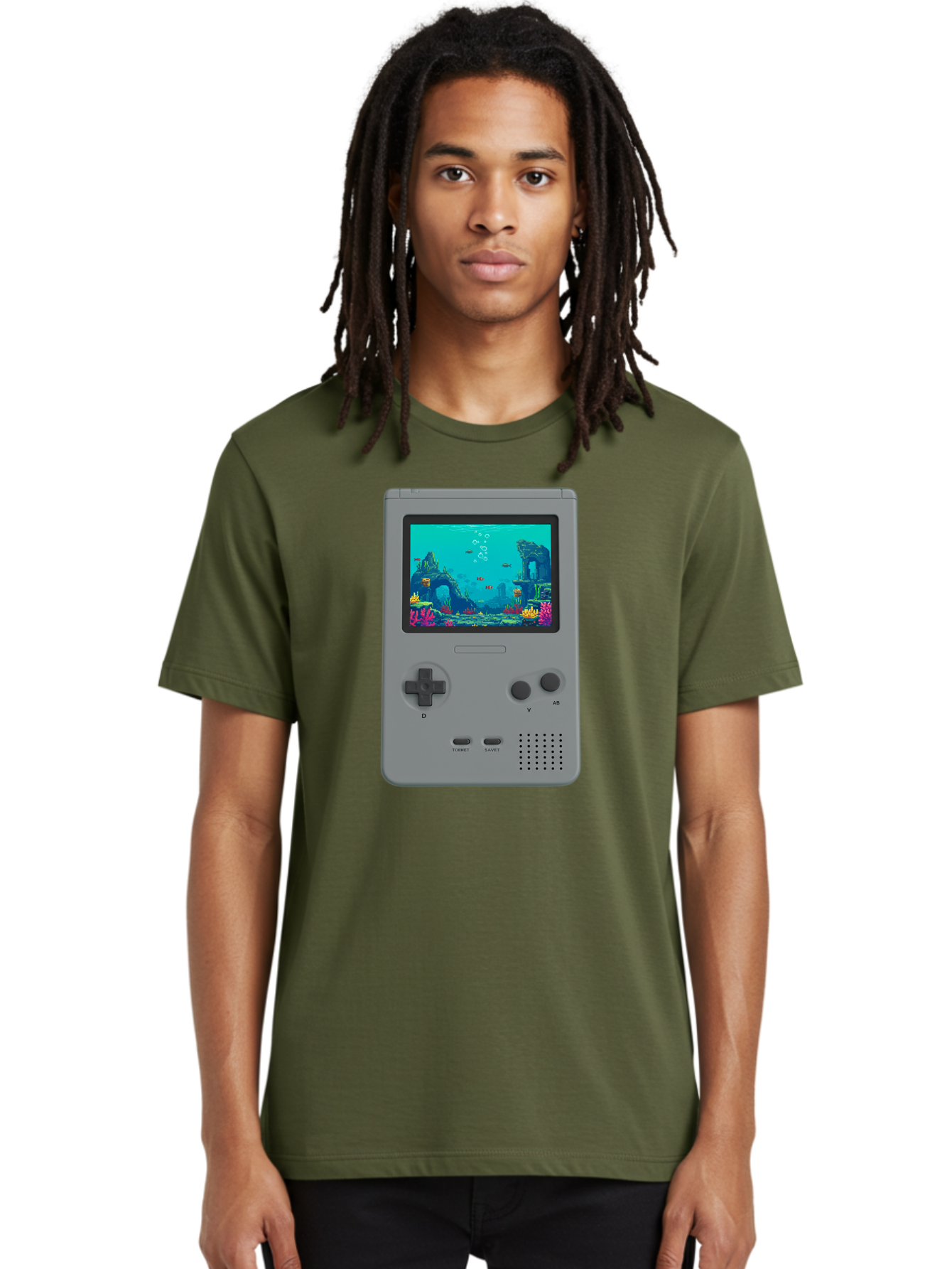 Gray-Gameboy Men'S Graphic Tee, 100% Cotton, Comfortable Casual Summer Wear, Machine Washable, Vintage Camera, Old Camera, Antique Camera, Black Camera, Classic Photography, Photography Equipment, Nostalgic Device, Film Camera, Camera Art Bam587
