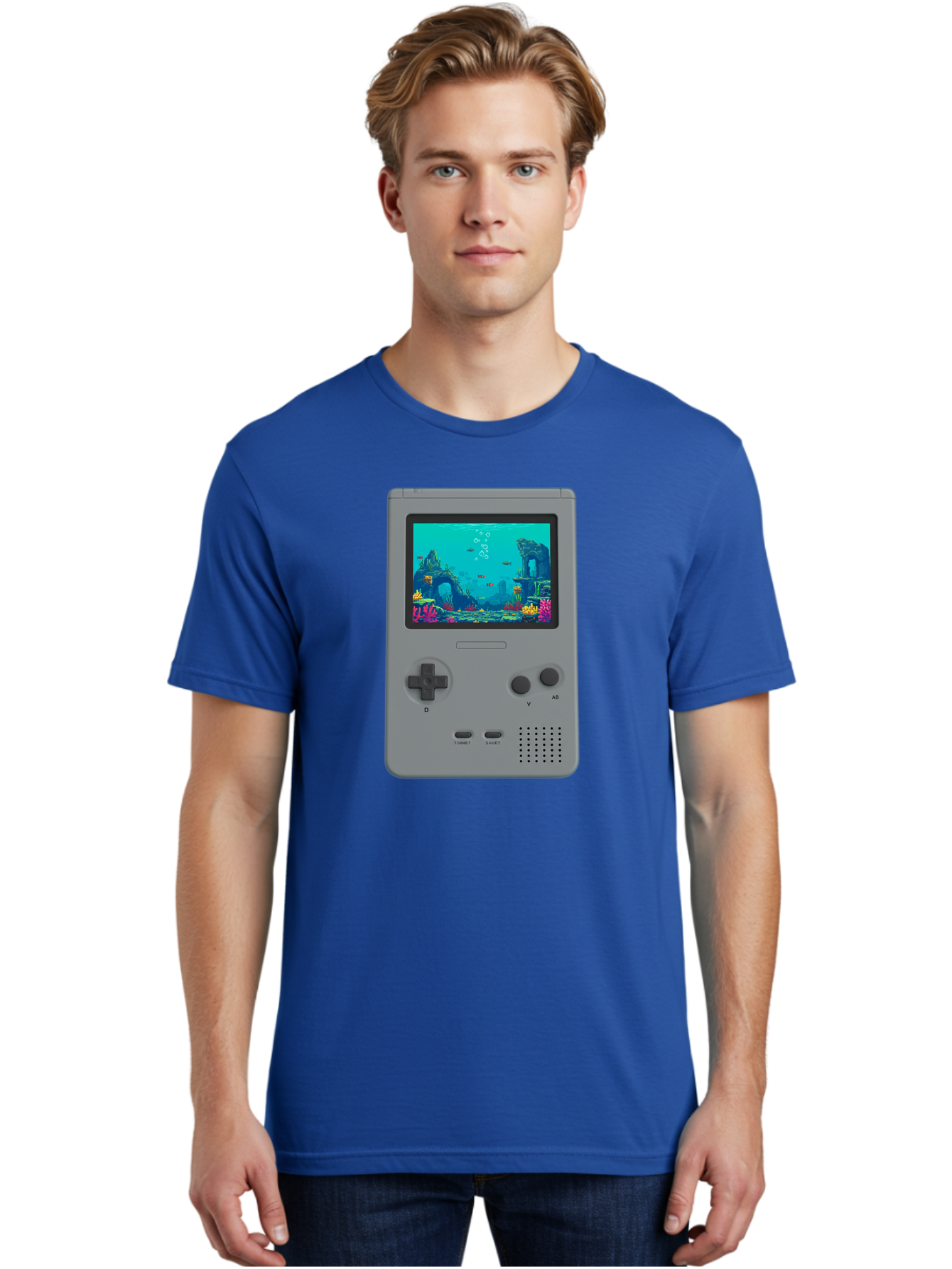 Gray-Gameboy Men'S Graphic Tee, 100% Cotton, Comfortable Casual Summer Wear, Machine Washable, Vintage Camera, Old Camera, Antique Camera, Black Camera, Classic Photography, Photography Equipment, Nostalgic Device, Film Camera, Camera Art Bam587