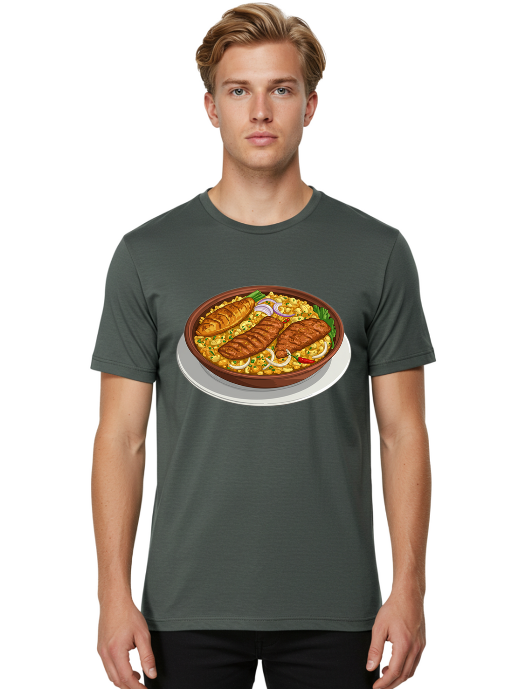 Grilled-Meat-Dish Men'S Graphic Tee, 100% Cotton, Comfortable Casual Summer Wear, Machine Washable, Vintage Camera, Old Camera, Antique Camera, Black Camera, Classic Photography, Photography Equipment, Nostalgic Device, Film Camera, Camera Art Bam590