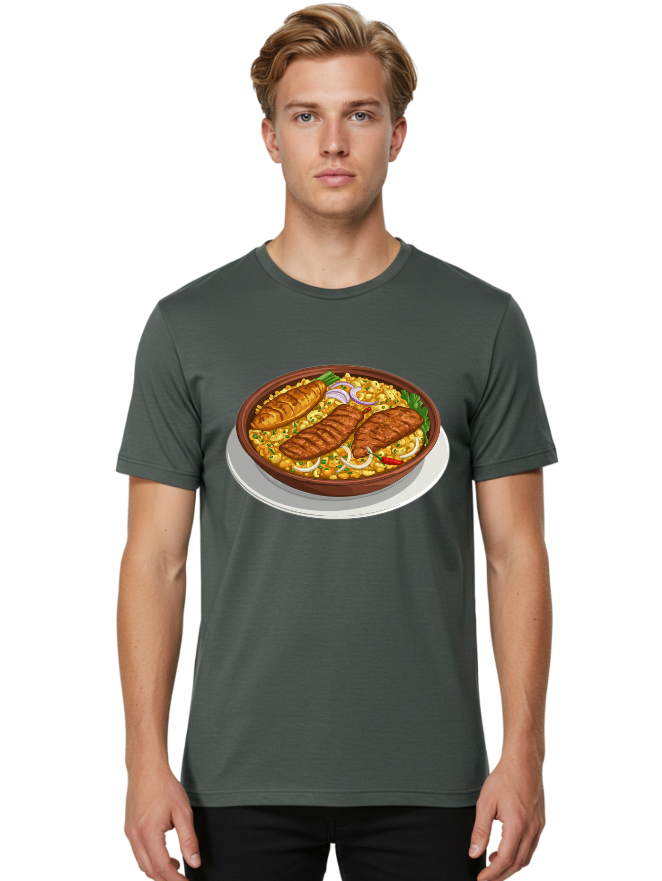 Grilled-Meat-Dish Men'S Graphic Tee, 100% Cotton, Comfortable Casual Summer Wear, Machine Washable, Vintage Camera, Old Camera, Antique Camera, Black Camera, Classic Photography, Photography Equipment, Nostalgic Device, Film Camera, Camera Art Bam590