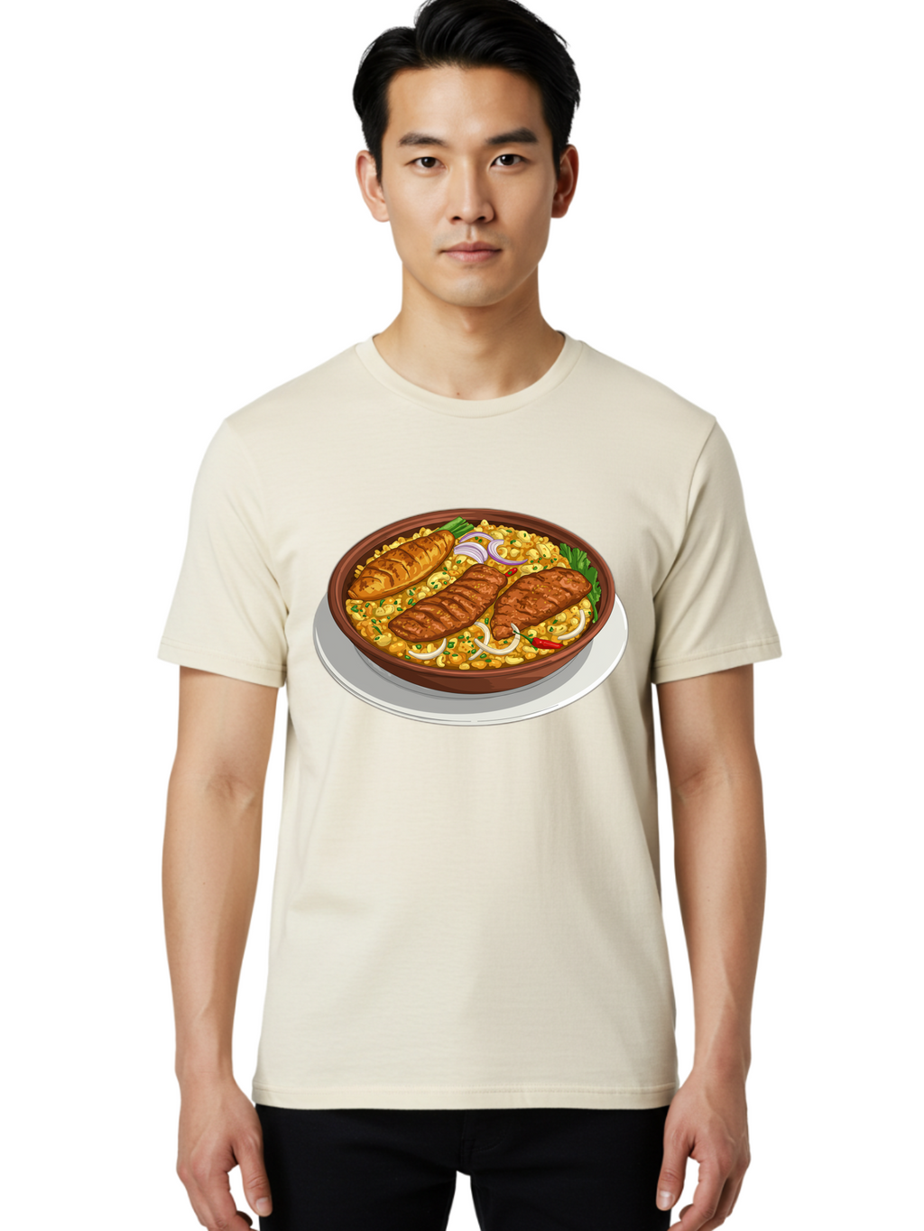 Grilled-Meat-Dish Men'S Graphic Tee, 100% Cotton, Comfortable Casual Summer Wear, Machine Washable, Vintage Camera, Old Camera, Antique Camera, Black Camera, Classic Photography, Photography Equipment, Nostalgic Device, Film Camera, Camera Art Bam590