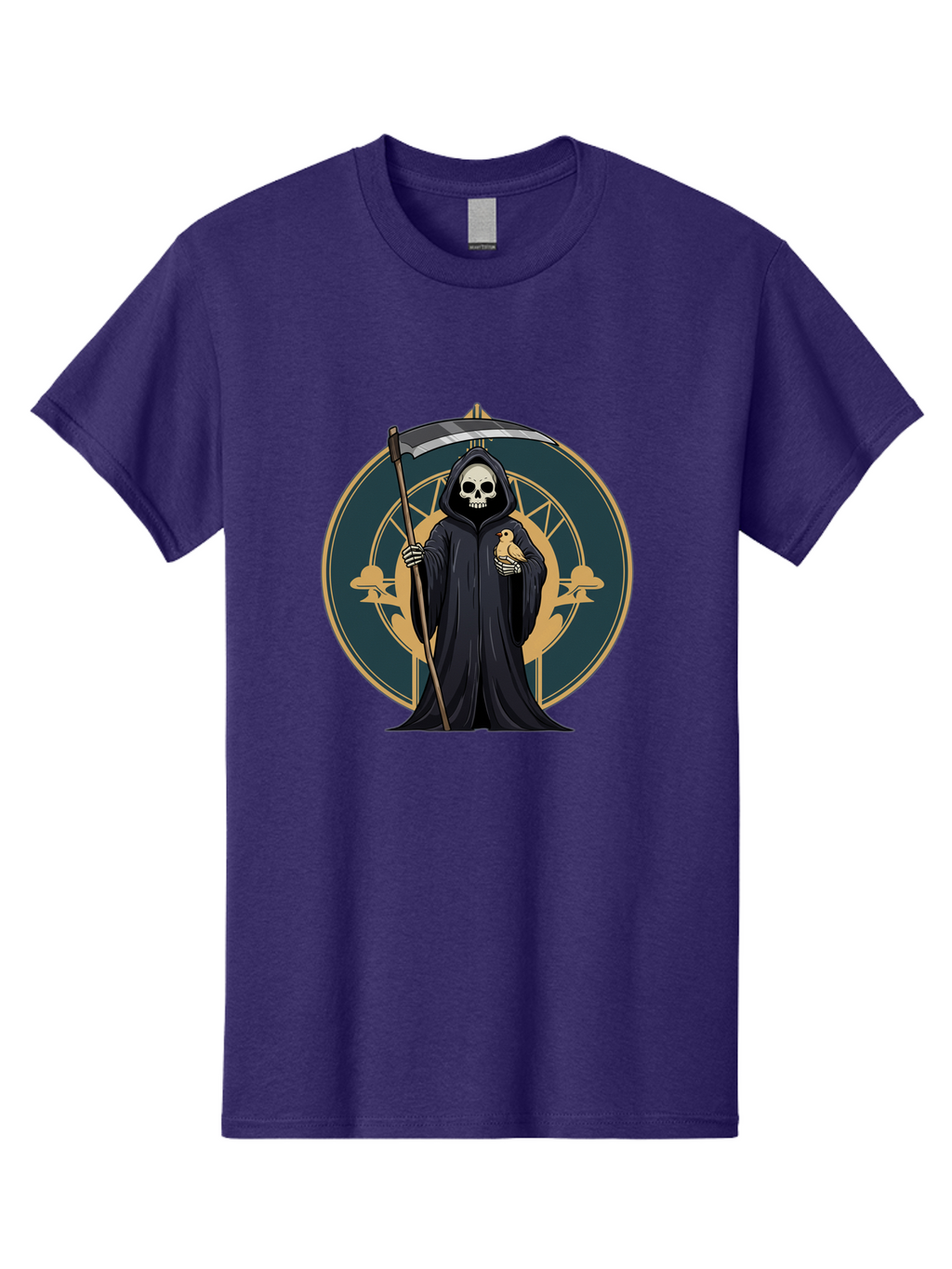 Grim-Reaper-With-Bird Men'S Graphic Tee, 100% Cotton, Comfortable Casual Summer Wear, Machine Washable, Vintage Camera, Old Camera, Antique Camera, Black Camera, Classic Photography, Photography Equipment, Nostalgic Device, Film Camera, Bam591