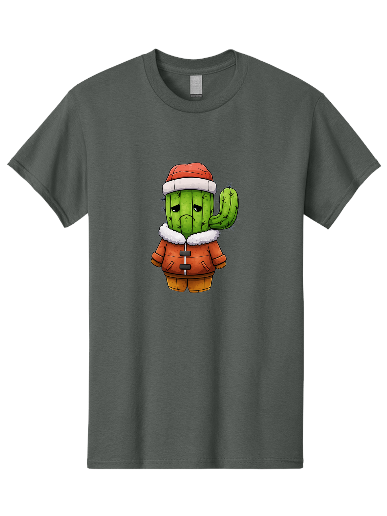 Grumpy-Cactus-In-Winter-Outfit Men'S Graphic Tee, 100% Cotton, Comfortable Casual Summer Wear, Machine Washable, Vintage Camera, Old Camera, Antique Camera, Black Camera, Classic Photography, Photography Equipment, Nostalgic Device, Bam592