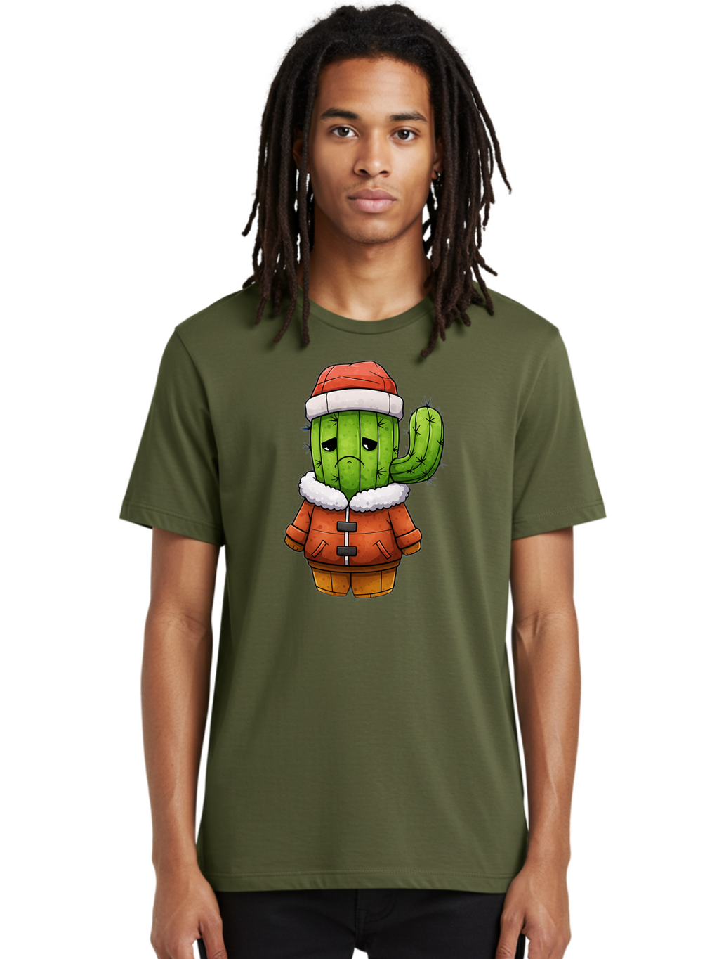 Grumpy-Cactus-In-Winter-Outfit Men'S Graphic Tee, 100% Cotton, Comfortable Casual Summer Wear, Machine Washable, Vintage Camera, Old Camera, Antique Camera, Black Camera, Classic Photography, Photography Equipment, Nostalgic Device, Bam592