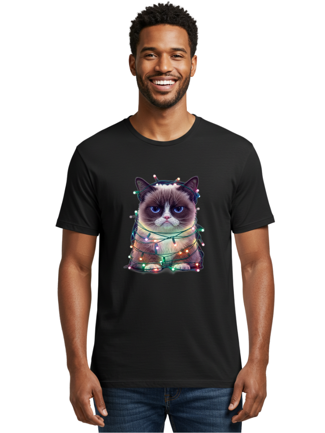 Grumpy-Cat-1 Men'S Graphic Tee, 100% Cotton, Comfortable Casual Summer Wear, Machine Washable, Vintage Camera, Old Camera, Antique Camera, Black Camera, Classic Photography, Photography Equipment, Nostalgic Device, Film Camera, Camera Art Bam593