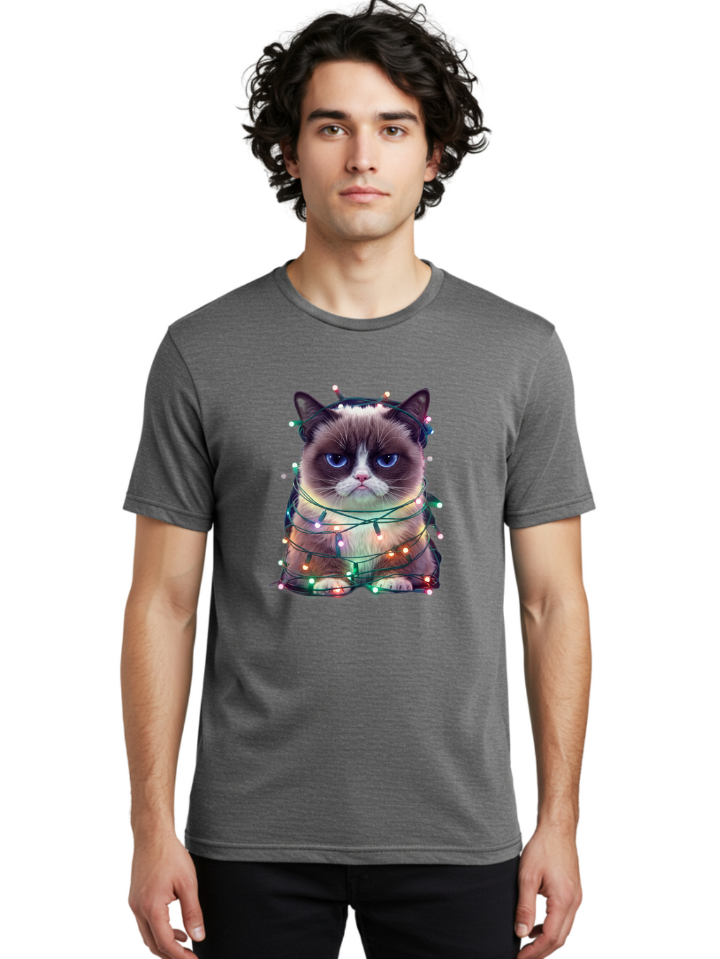 Grumpy-Cat-1 Men'S Graphic Tee, 100% Cotton, Comfortable Casual Summer Wear, Machine Washable, Vintage Camera, Old Camera, Antique Camera, Black Camera, Classic Photography, Photography Equipment, Nostalgic Device, Film Camera, Camera Art Bam593