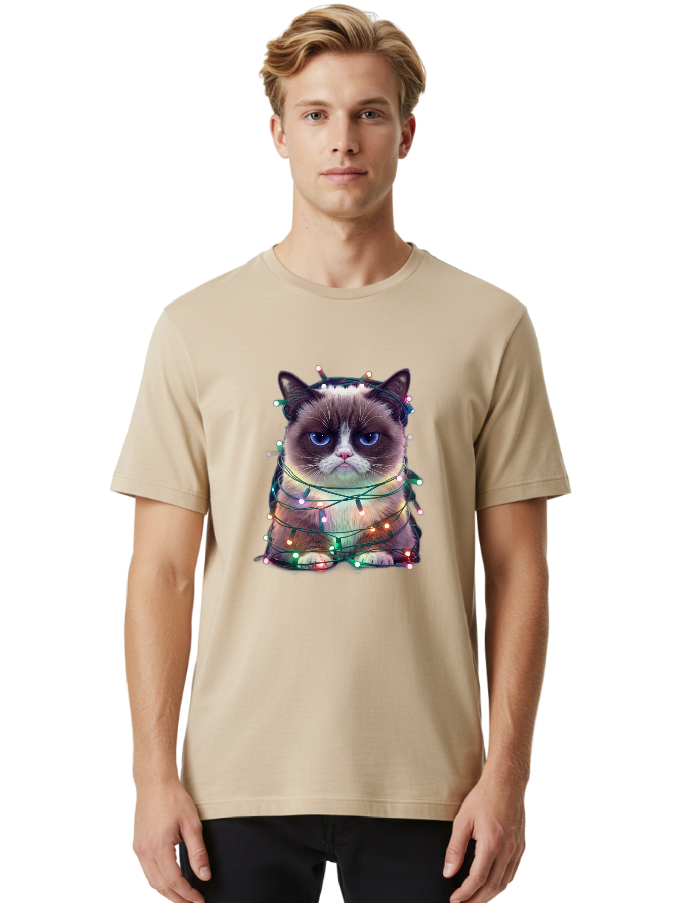 Grumpy-Cat-1 Men'S Graphic Tee, 100% Cotton, Comfortable Casual Summer Wear, Machine Washable, Vintage Camera, Old Camera, Antique Camera, Black Camera, Classic Photography, Photography Equipment, Nostalgic Device, Film Camera, Camera Art Bam593