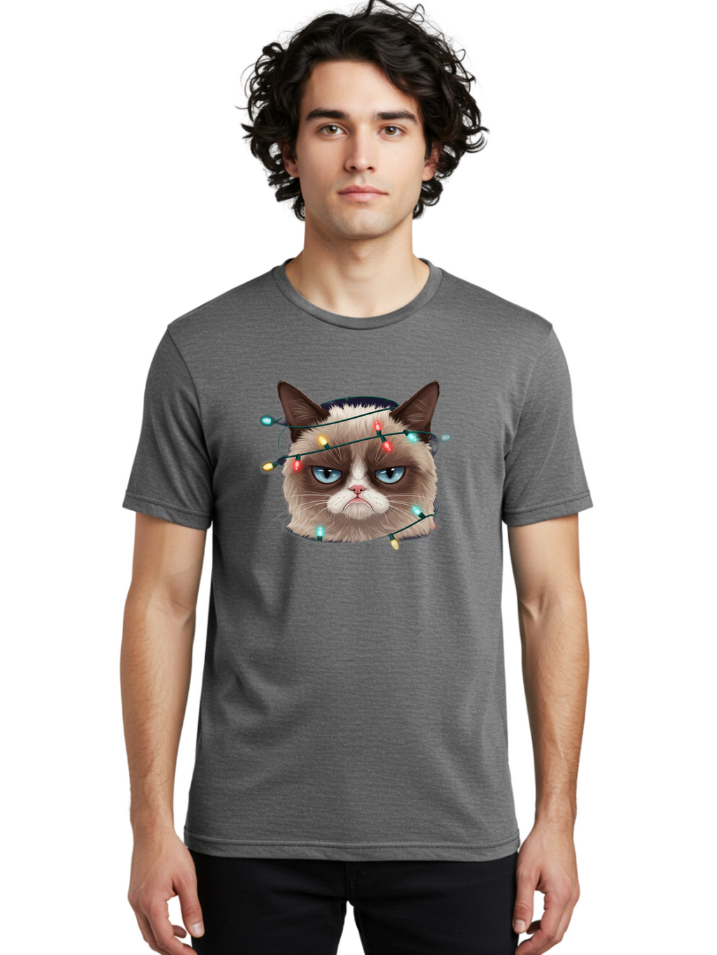 Grumpy-Cat-3 Men'S Graphic Tee, 100% Cotton, Comfortable Casual Summer Wear, Machine Washable, Vintage Camera, Old Camera, Antique Camera, Black Camera, Classic Photography, Photography Equipment, Nostalgic Device, Film Camera, Camera Art Bam595