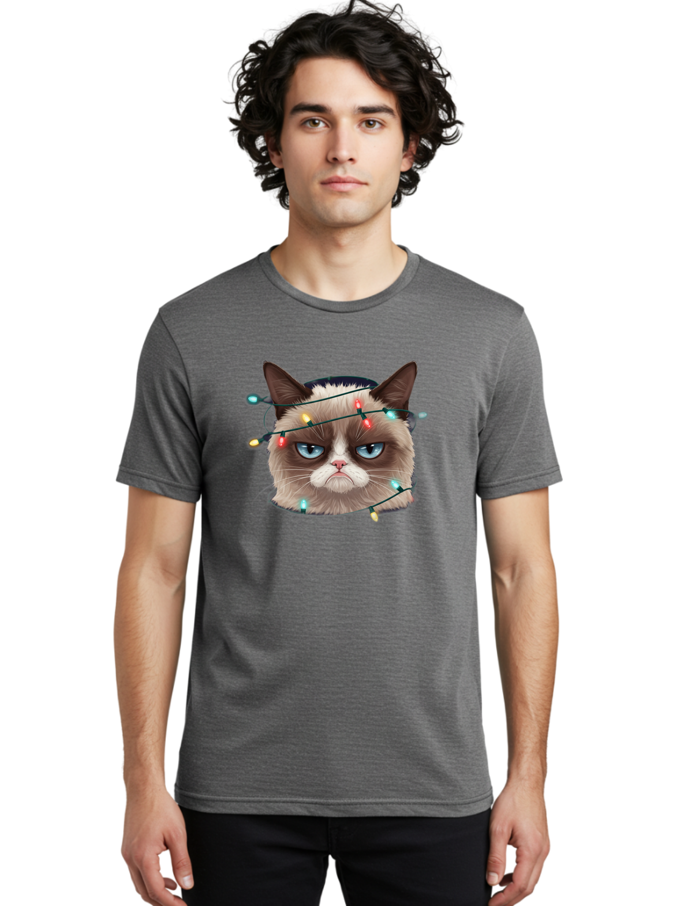 Grumpy-Cat-3 Men'S Graphic Tee, 100% Cotton, Comfortable Casual Summer Wear, Machine Washable, Vintage Camera, Old Camera, Antique Camera, Black Camera, Classic Photography, Photography Equipment, Nostalgic Device, Film Camera, Camera Art Bam595
