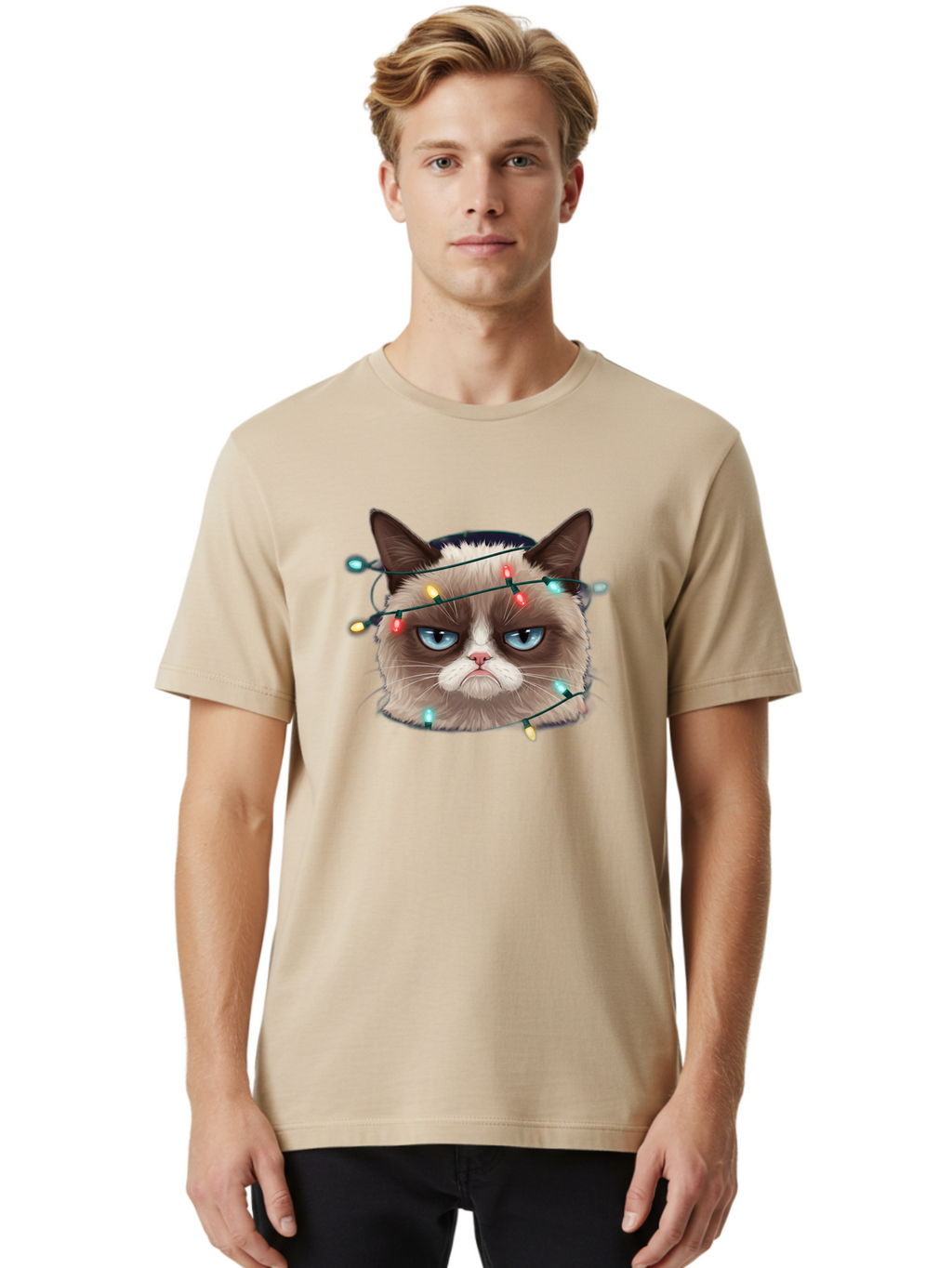 Grumpy-Cat-3 Men'S Graphic Tee, 100% Cotton, Comfortable Casual Summer Wear, Machine Washable, Vintage Camera, Old Camera, Antique Camera, Black Camera, Classic Photography, Photography Equipment, Nostalgic Device, Film Camera, Camera Art Bam595