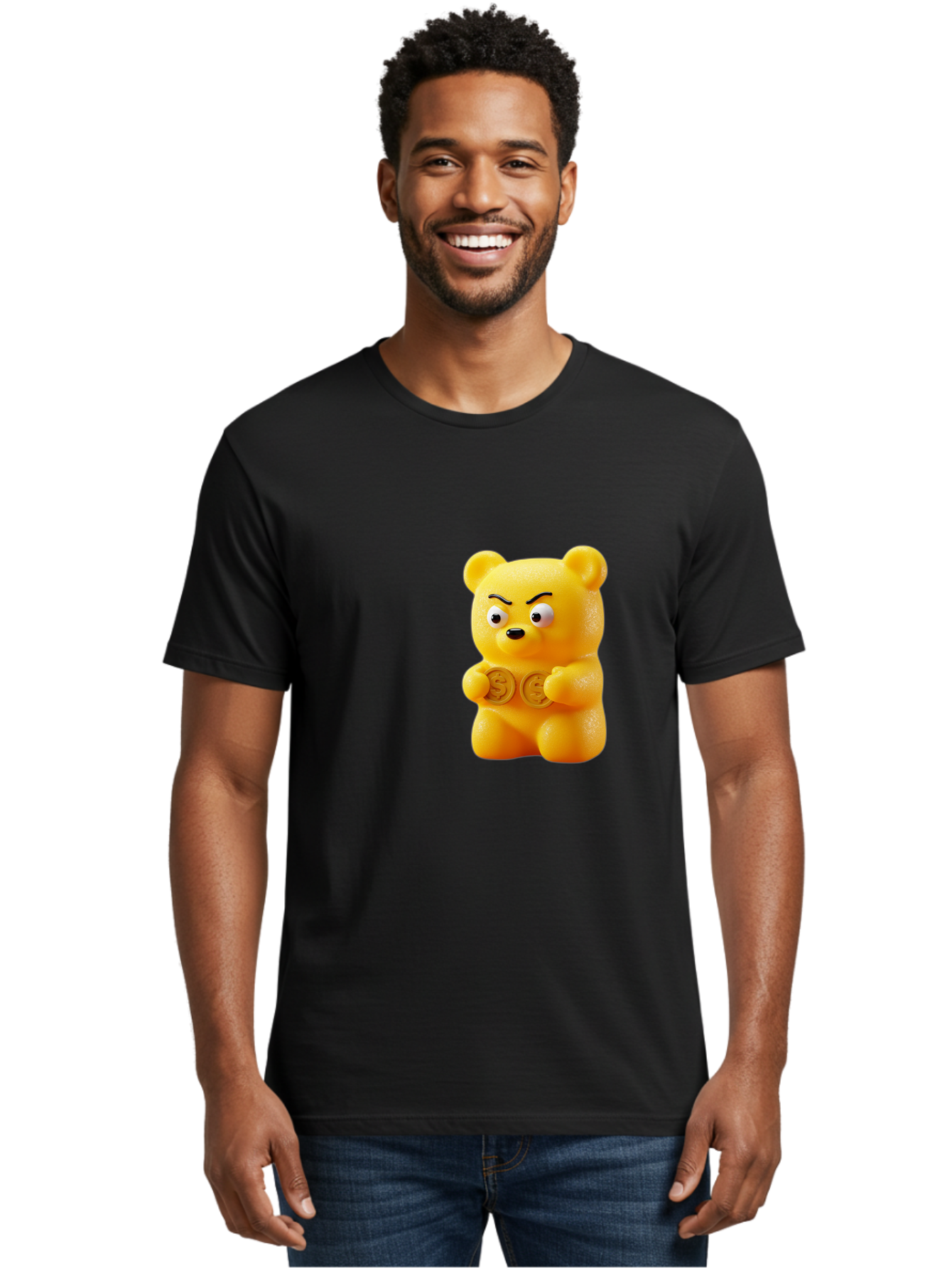 Gummy-Bear-1 Men'S Graphic Tee, 100% Cotton, Comfortable Casual Summer Wear, Machine Washable, Vintage Camera, Old Camera, Antique Camera, Black Camera, Classic Photography, Photography Equipment, Nostalgic Device, Film Camera, Camera Art Bam603