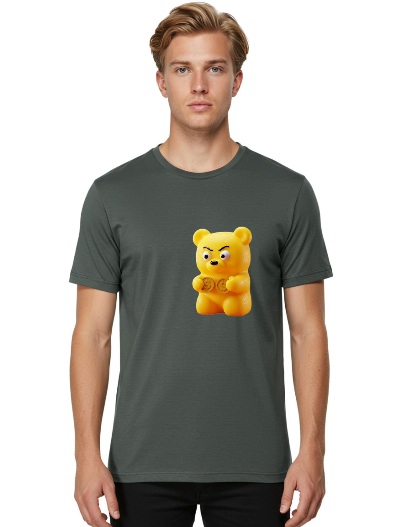 Gummy-Bear-1 Men'S Graphic Tee, 100% Cotton, Comfortable Casual Summer Wear, Machine Washable, Vintage Camera, Old Camera, Antique Camera, Black Camera, Classic Photography, Photography Equipment, Nostalgic Device, Film Camera, Camera Art Bam603