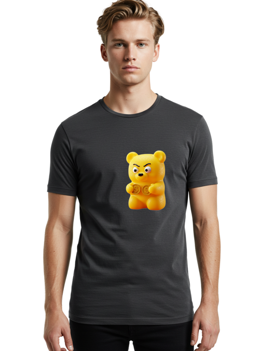 Gummy-Bear-1 Men'S Graphic Tee, 100% Cotton, Comfortable Casual Summer Wear, Machine Washable, Vintage Camera, Old Camera, Antique Camera, Black Camera, Classic Photography, Photography Equipment, Nostalgic Device, Film Camera, Camera Art Bam603