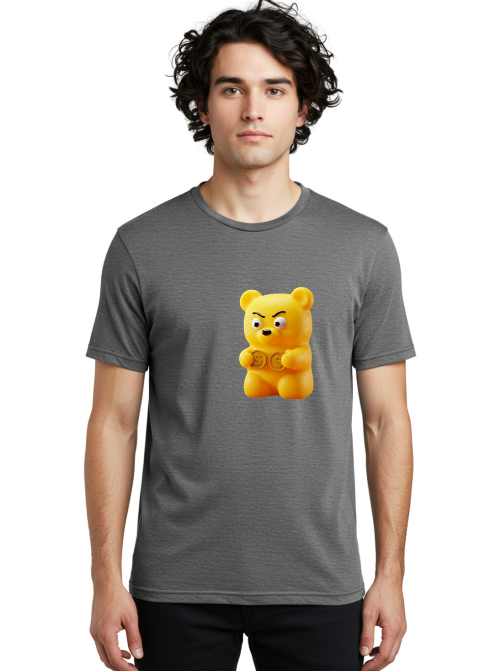 Gummy-Bear-1 Men'S Graphic Tee, 100% Cotton, Comfortable Casual Summer Wear, Machine Washable, Vintage Camera, Old Camera, Antique Camera, Black Camera, Classic Photography, Photography Equipment, Nostalgic Device, Film Camera, Camera Art Bam603