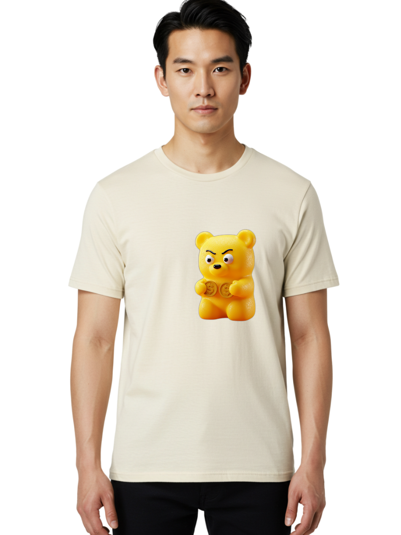 Gummy-Bear-1 Men'S Graphic Tee, 100% Cotton, Comfortable Casual Summer Wear, Machine Washable, Vintage Camera, Old Camera, Antique Camera, Black Camera, Classic Photography, Photography Equipment, Nostalgic Device, Film Camera, Camera Art Bam603