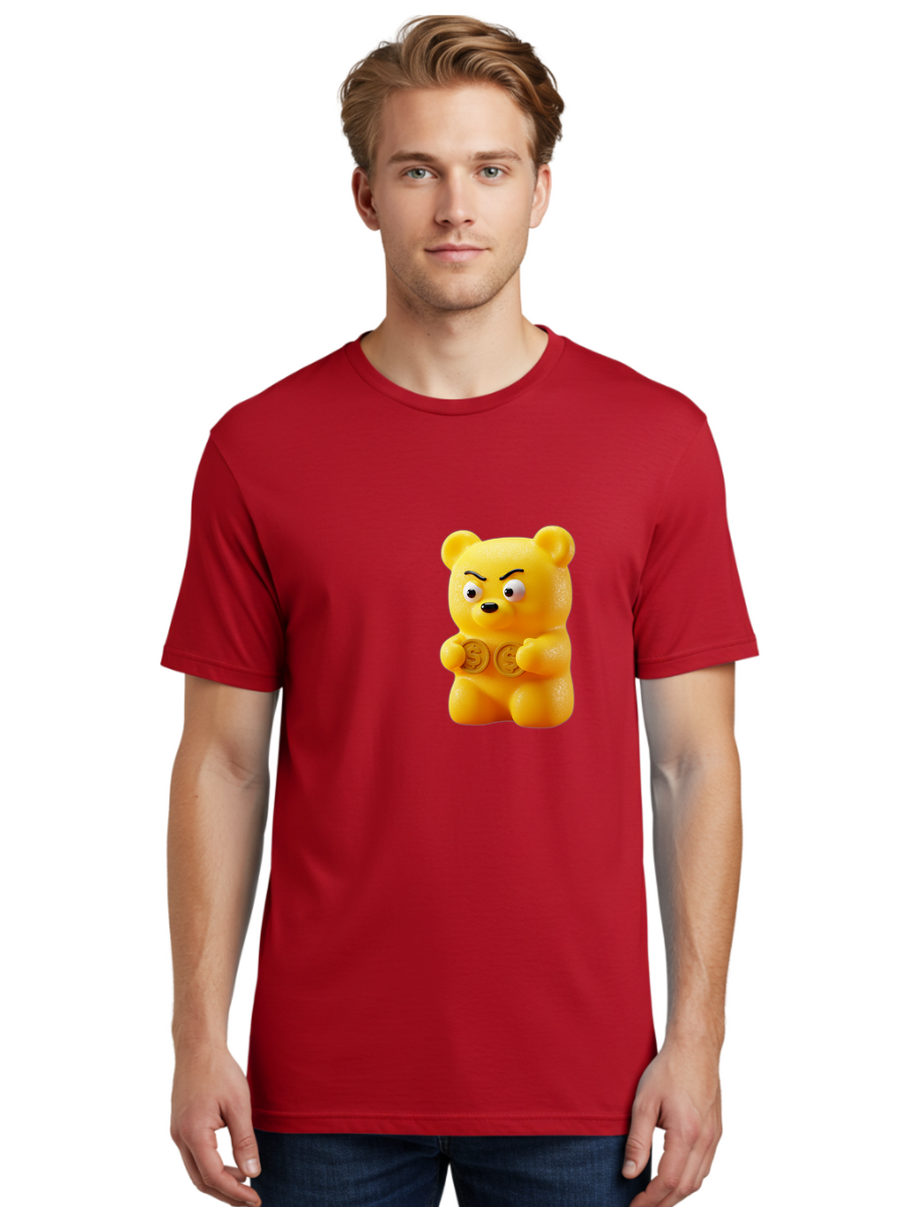 Gummy-Bear-1 Men'S Graphic Tee, 100% Cotton, Comfortable Casual Summer Wear, Machine Washable, Vintage Camera, Old Camera, Antique Camera, Black Camera, Classic Photography, Photography Equipment, Nostalgic Device, Film Camera, Camera Art Bam603