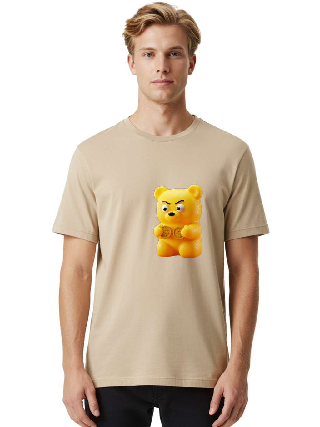 Gummy-Bear-1 Men'S Graphic Tee, 100% Cotton, Comfortable Casual Summer Wear, Machine Washable, Vintage Camera, Old Camera, Antique Camera, Black Camera, Classic Photography, Photography Equipment, Nostalgic Device, Film Camera, Camera Art Bam603