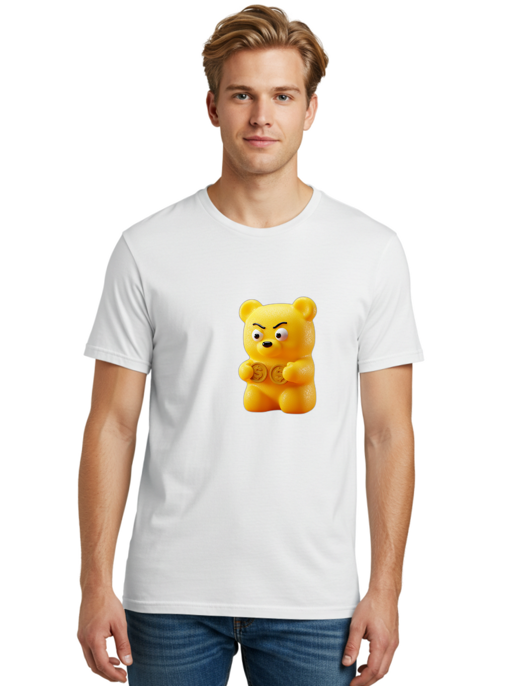 Gummy-Bear-1 Men'S Graphic Tee, 100% Cotton, Comfortable Casual Summer Wear, Machine Washable, Vintage Camera, Old Camera, Antique Camera, Black Camera, Classic Photography, Photography Equipment, Nostalgic Device, Film Camera, Camera Art Bam603