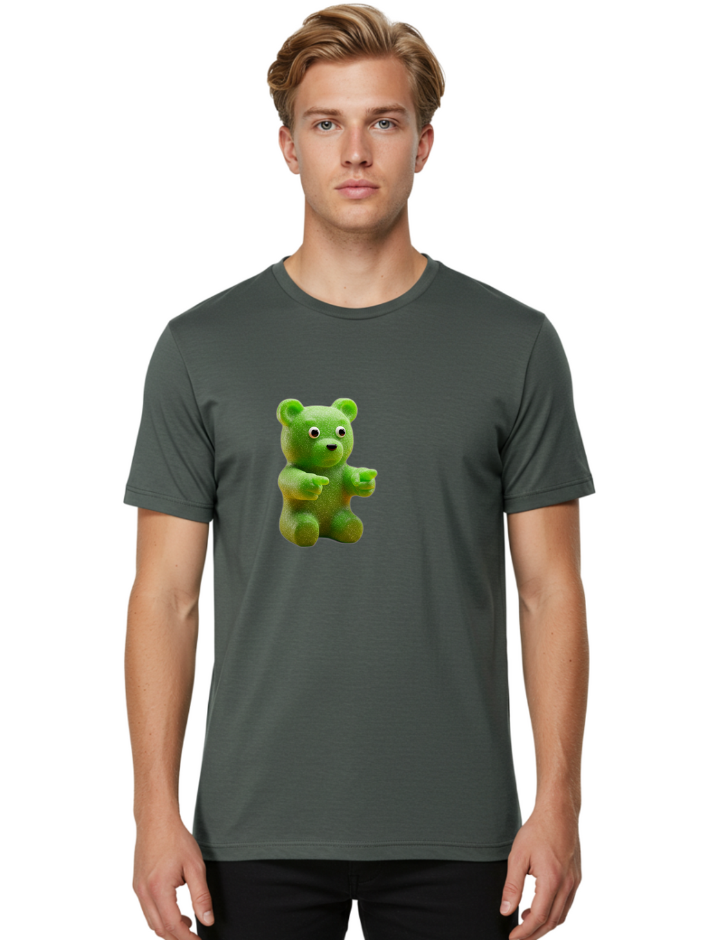 Gummy-Bear-2 Men'S Graphic Tee, 100% Cotton, Comfortable Casual Summer Wear, Machine Washable, Vintage Camera, Old Camera, Antique Camera, Black Camera, Classic Photography, Photography Equipment, Nostalgic Device, Film Camera, Camera Art Bam604