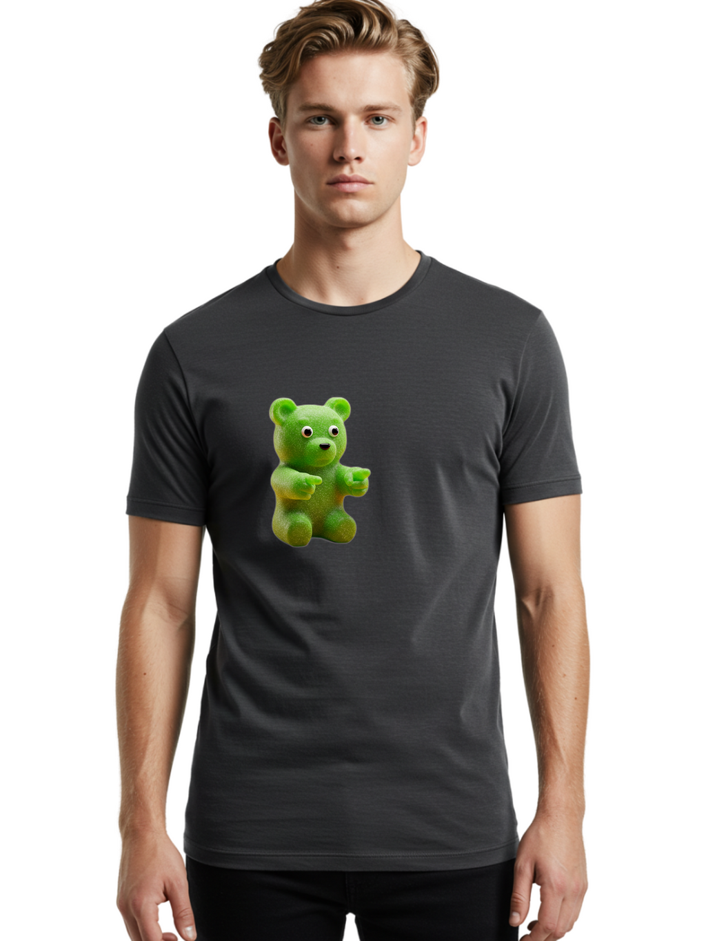 Gummy-Bear-2 Men'S Graphic Tee, 100% Cotton, Comfortable Casual Summer Wear, Machine Washable, Vintage Camera, Old Camera, Antique Camera, Black Camera, Classic Photography, Photography Equipment, Nostalgic Device, Film Camera, Camera Art Bam604