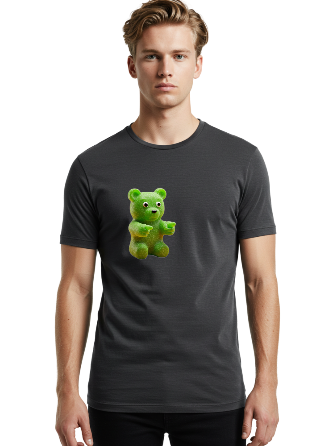 Gummy-Bear-2 Men'S Graphic Tee, 100% Cotton, Comfortable Casual Summer Wear, Machine Washable, Vintage Camera, Old Camera, Antique Camera, Black Camera, Classic Photography, Photography Equipment, Nostalgic Device, Film Camera, Camera Art Bam604