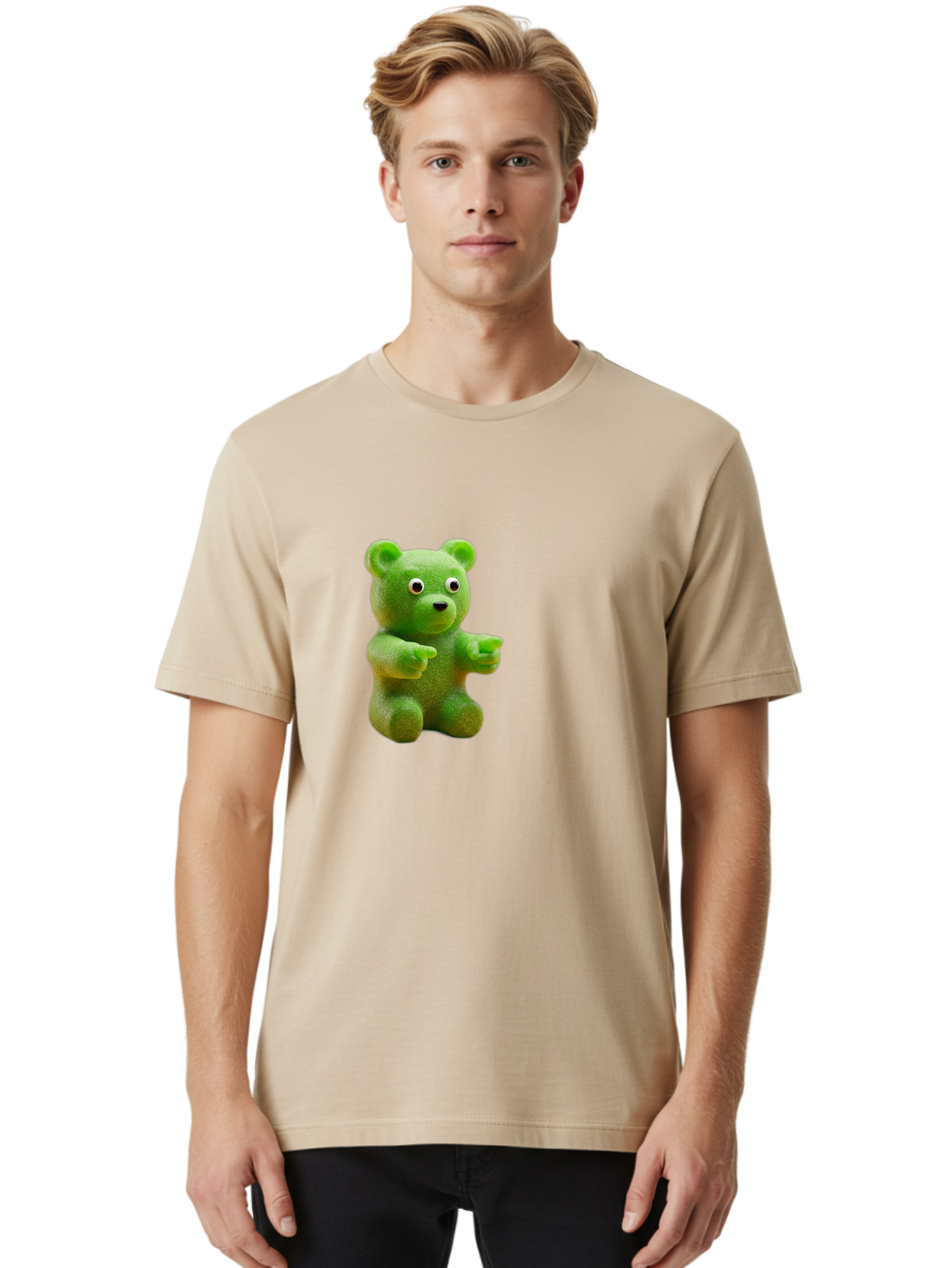 Gummy-Bear-2 Men'S Graphic Tee, 100% Cotton, Comfortable Casual Summer Wear, Machine Washable, Vintage Camera, Old Camera, Antique Camera, Black Camera, Classic Photography, Photography Equipment, Nostalgic Device, Film Camera, Camera Art Bam604