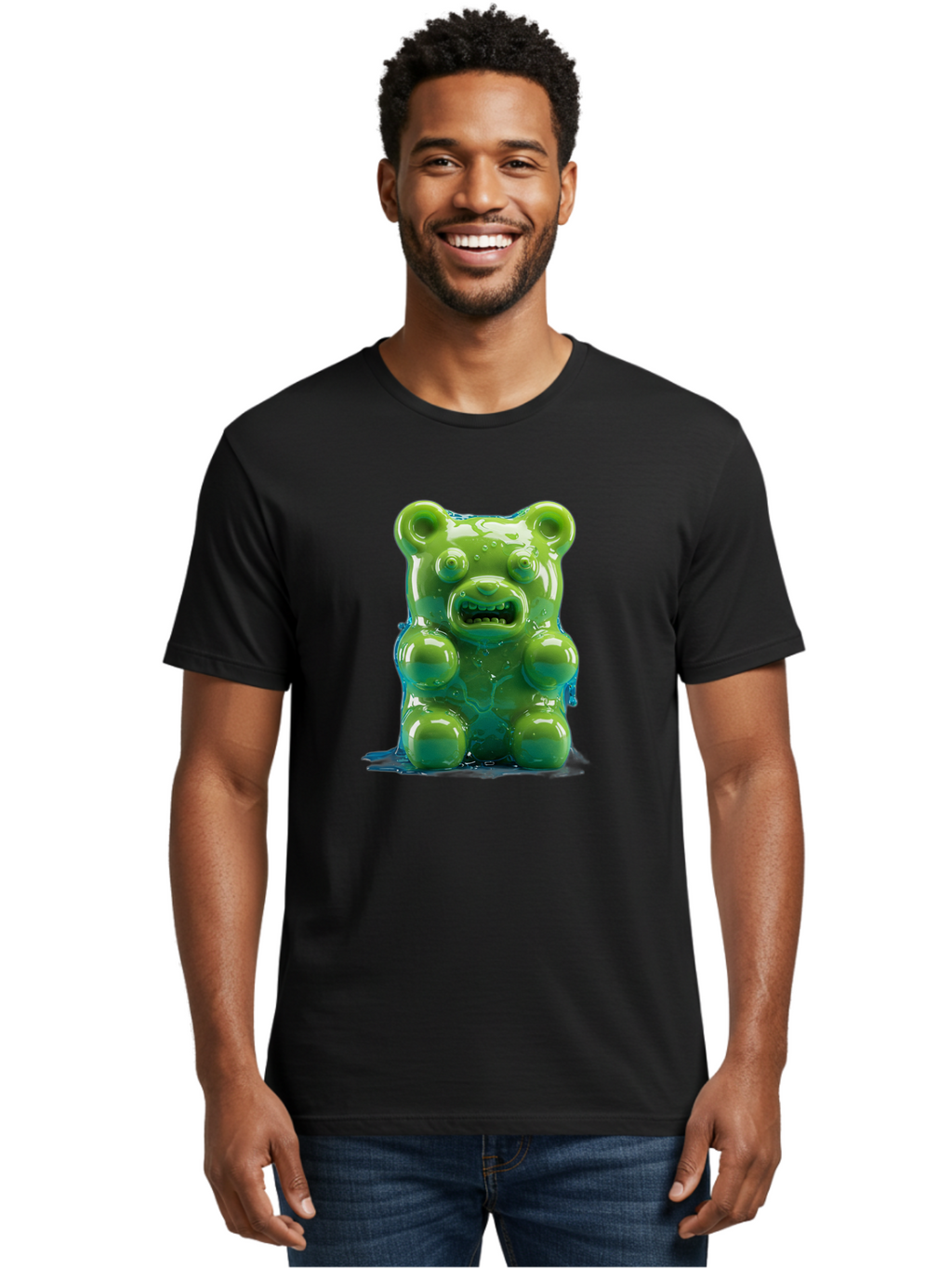 Gummy-Bear-3 Men'S Graphic Tee, 100% Cotton, Comfortable Casual Summer Wear, Machine Washable, Vintage Camera, Old Camera, Antique Camera, Black Camera, Classic Photography, Photography Equipment, Nostalgic Device, Film Camera, Camera Art Bam605