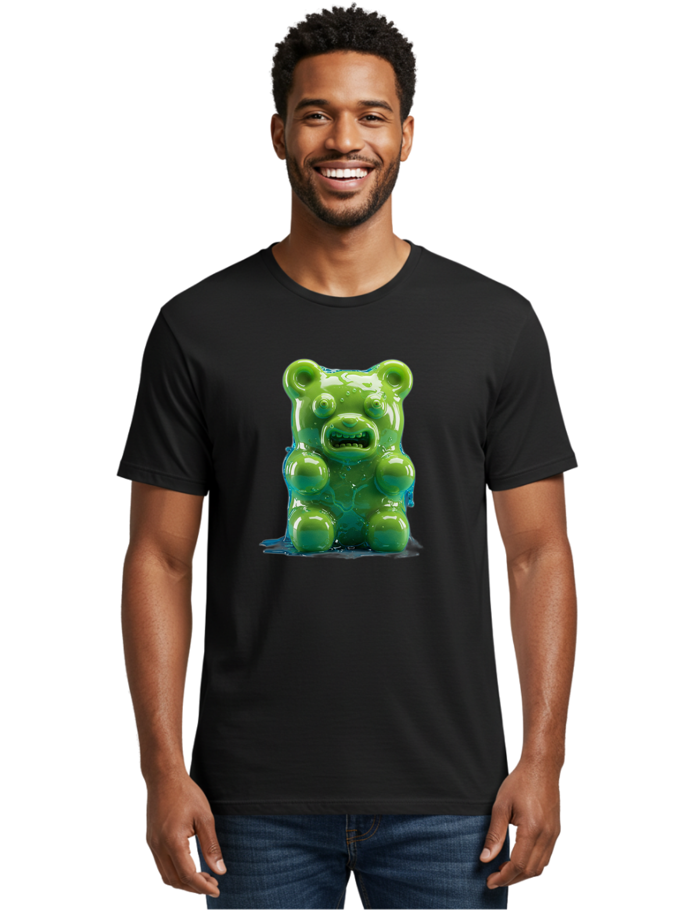 Gummy-Bear-3 Men'S Graphic Tee, 100% Cotton, Comfortable Casual Summer Wear, Machine Washable, Vintage Camera, Old Camera, Antique Camera, Black Camera, Classic Photography, Photography Equipment, Nostalgic Device, Film Camera, Camera Art Bam605