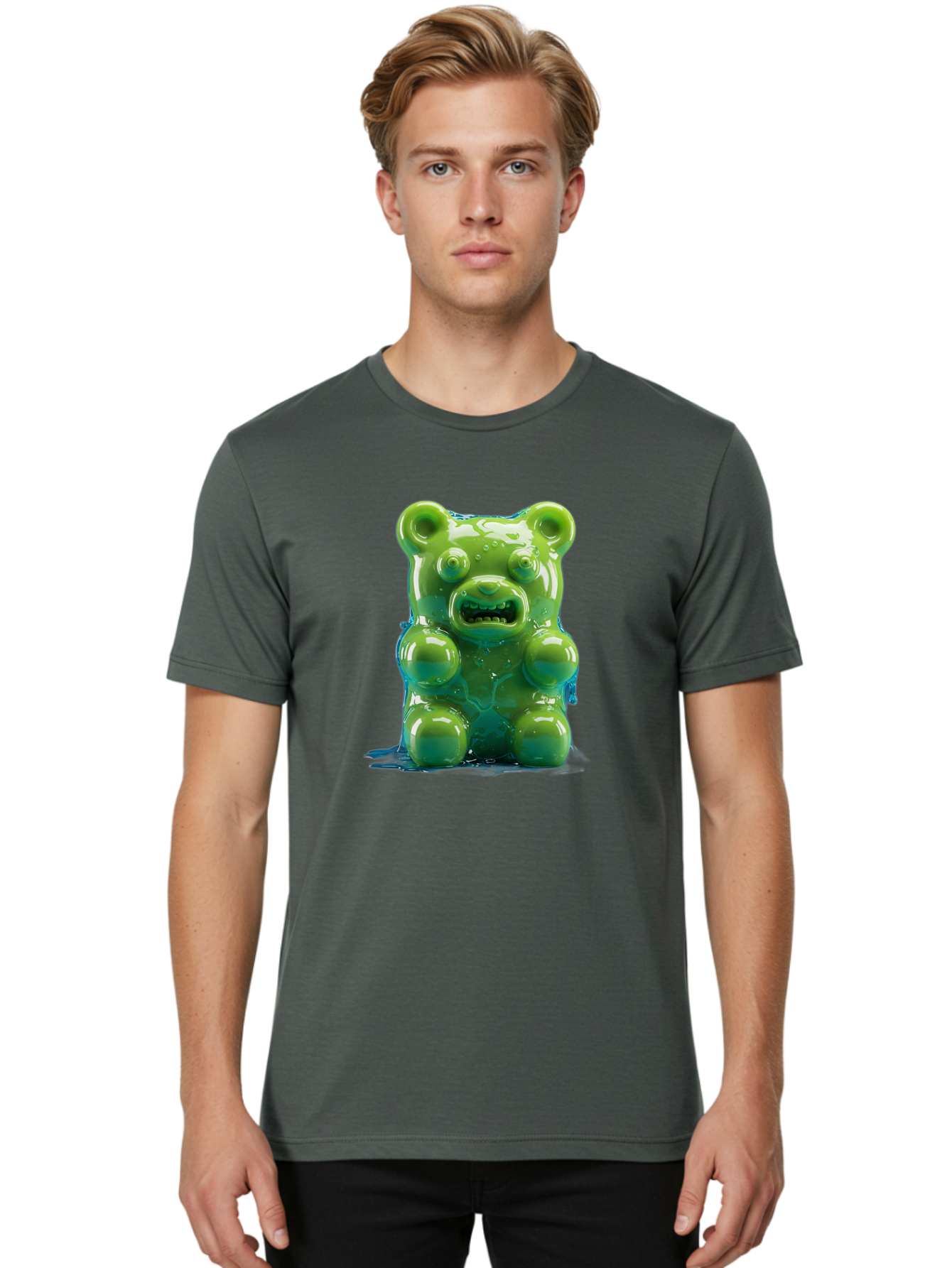 Gummy-Bear-3 Men'S Graphic Tee, 100% Cotton, Comfortable Casual Summer Wear, Machine Washable, Vintage Camera, Old Camera, Antique Camera, Black Camera, Classic Photography, Photography Equipment, Nostalgic Device, Film Camera, Camera Art Bam605