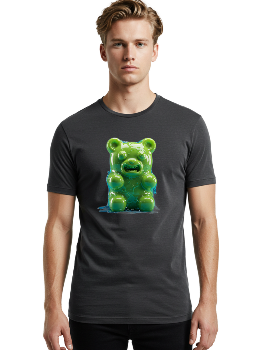 Gummy-Bear-3 Men'S Graphic Tee, 100% Cotton, Comfortable Casual Summer Wear, Machine Washable, Vintage Camera, Old Camera, Antique Camera, Black Camera, Classic Photography, Photography Equipment, Nostalgic Device, Film Camera, Camera Art Bam605