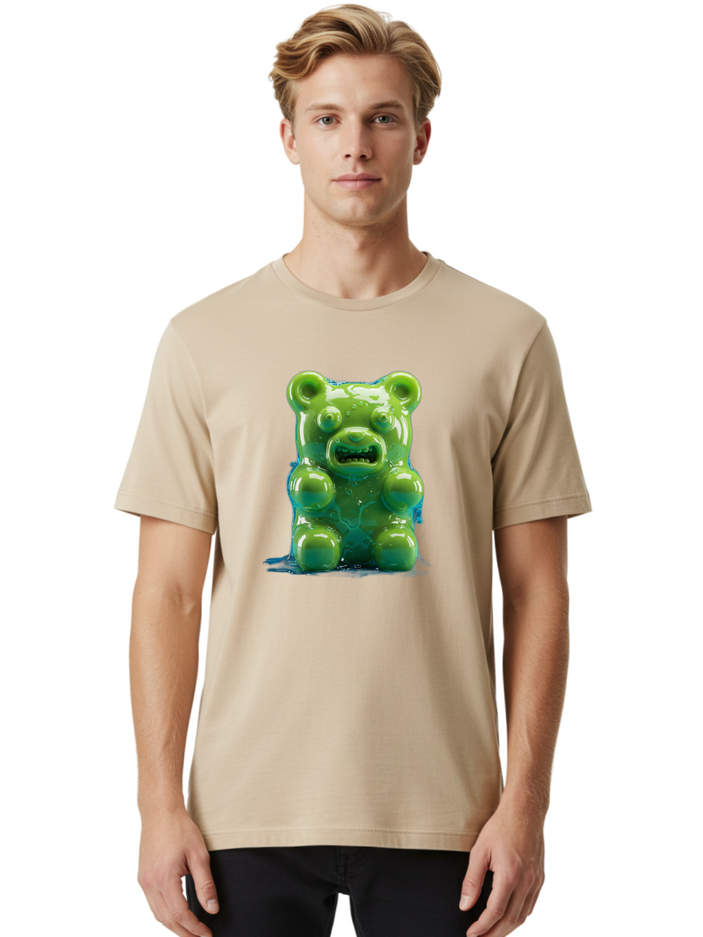 Gummy-Bear-3 Men'S Graphic Tee, 100% Cotton, Comfortable Casual Summer Wear, Machine Washable, Vintage Camera, Old Camera, Antique Camera, Black Camera, Classic Photography, Photography Equipment, Nostalgic Device, Film Camera, Camera Art Bam605