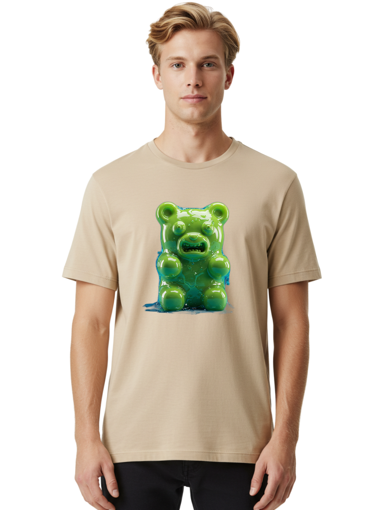 Gummy-Bear-3 Men'S Graphic Tee, 100% Cotton, Comfortable Casual Summer Wear, Machine Washable, Vintage Camera, Old Camera, Antique Camera, Black Camera, Classic Photography, Photography Equipment, Nostalgic Device, Film Camera, Camera Art Bam605