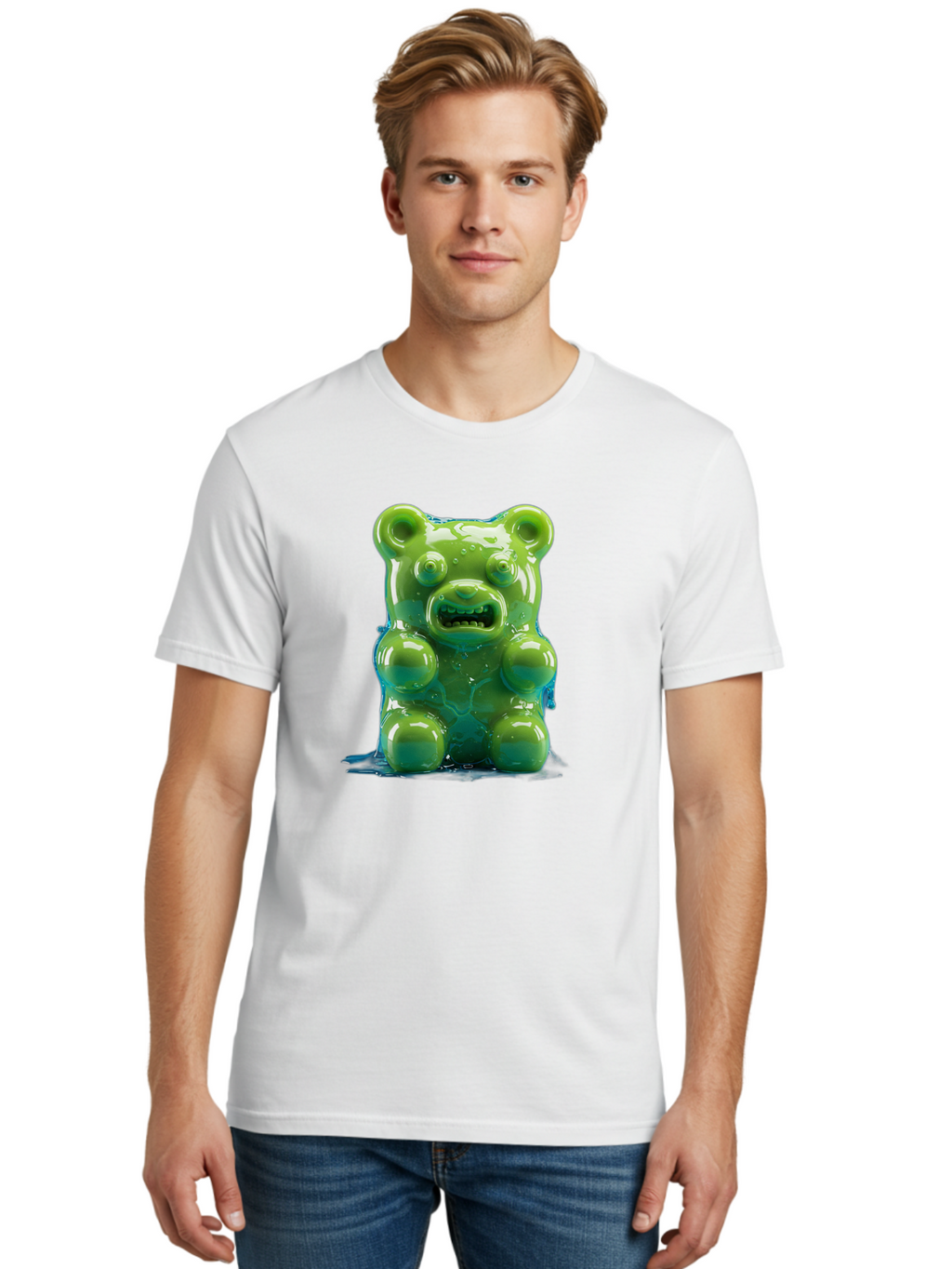 Gummy-Bear-3 Men'S Graphic Tee, 100% Cotton, Comfortable Casual Summer Wear, Machine Washable, Vintage Camera, Old Camera, Antique Camera, Black Camera, Classic Photography, Photography Equipment, Nostalgic Device, Film Camera, Camera Art Bam605