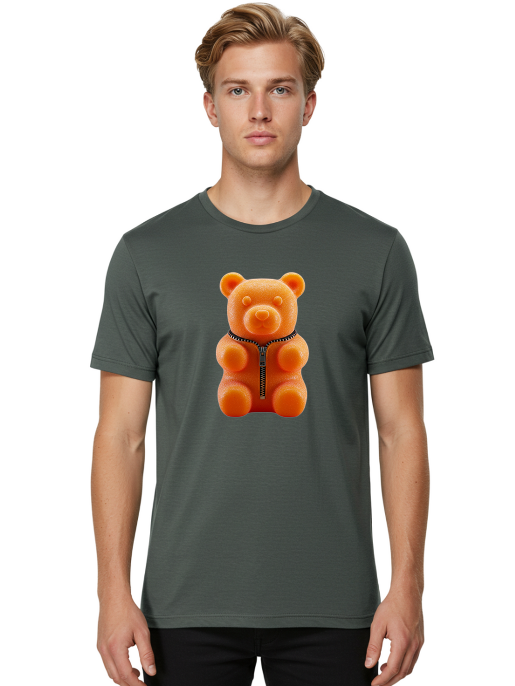Gummy-Bear-4 Men'S Graphic Tee, 100% Cotton, Comfortable Casual Summer Wear, Machine Washable, Vintage Camera, Old Camera, Antique Camera, Black Camera, Classic Photography, Photography Equipment, Nostalgic Device, Film Camera, Camera Art Bam606