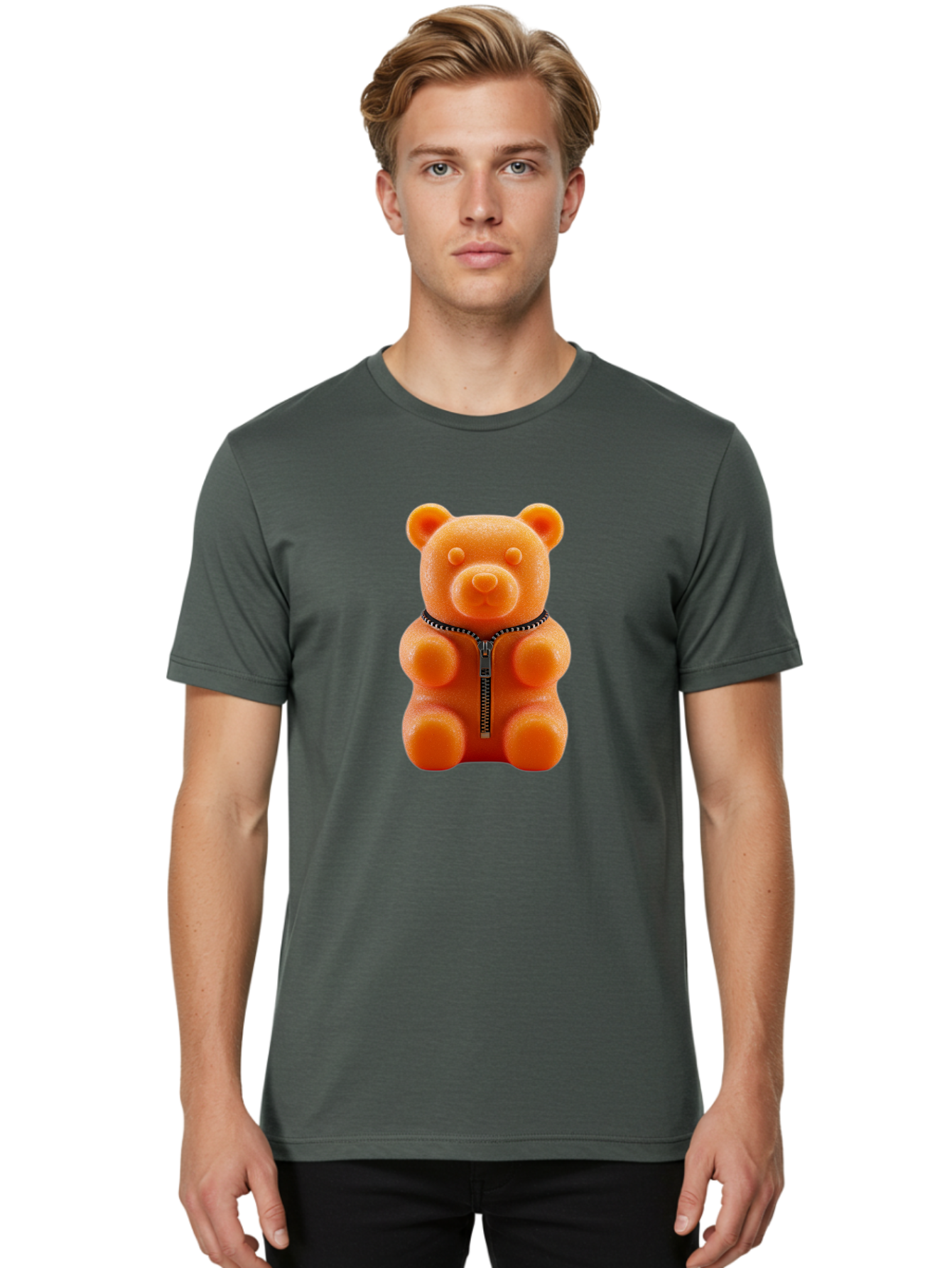 Gummy-Bear-4 Men'S Graphic Tee, 100% Cotton, Comfortable Casual Summer Wear, Machine Washable, Vintage Camera, Old Camera, Antique Camera, Black Camera, Classic Photography, Photography Equipment, Nostalgic Device, Film Camera, Camera Art Bam606