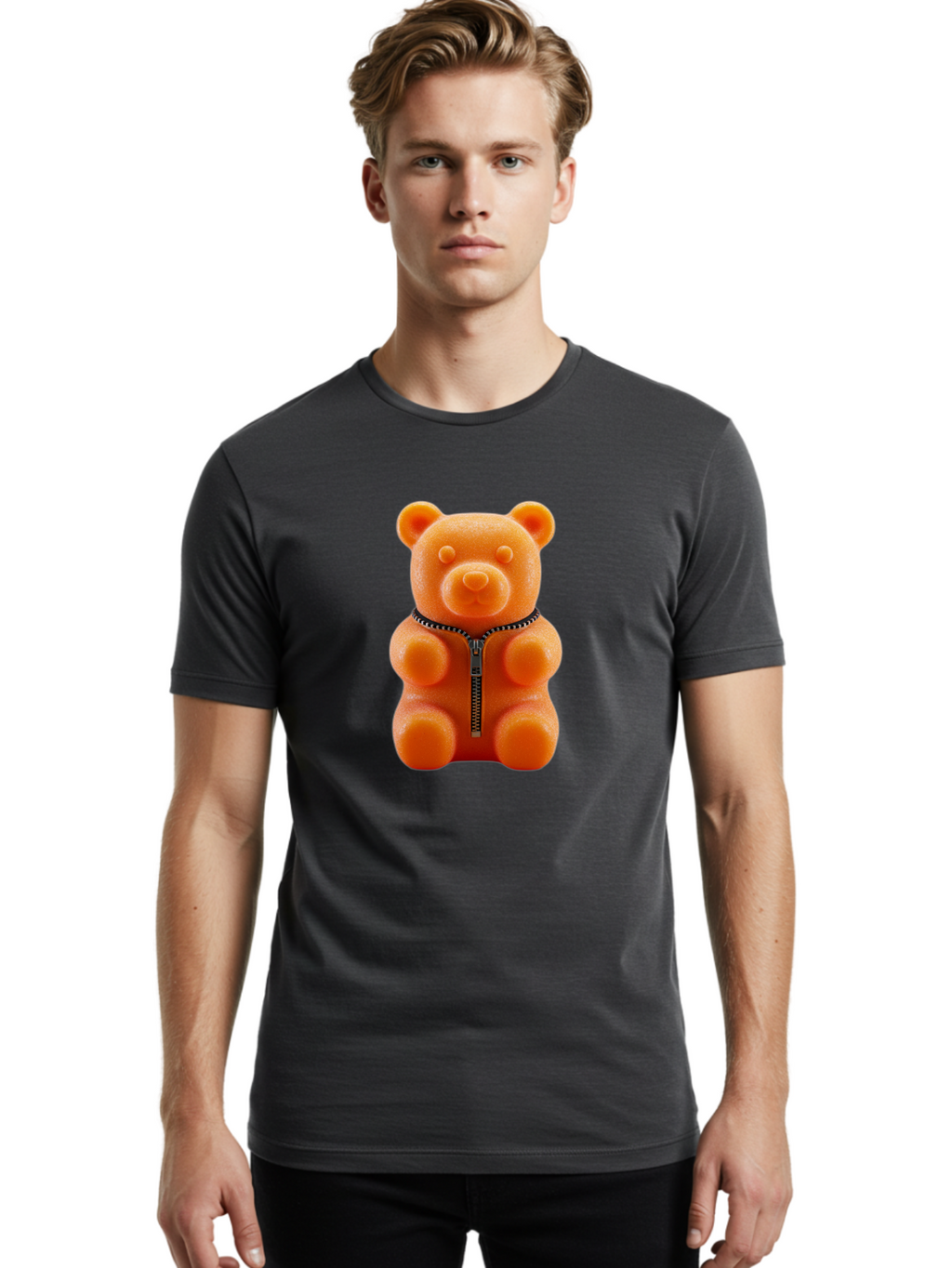 Gummy-Bear-4 Men'S Graphic Tee, 100% Cotton, Comfortable Casual Summer Wear, Machine Washable, Vintage Camera, Old Camera, Antique Camera, Black Camera, Classic Photography, Photography Equipment, Nostalgic Device, Film Camera, Camera Art Bam606