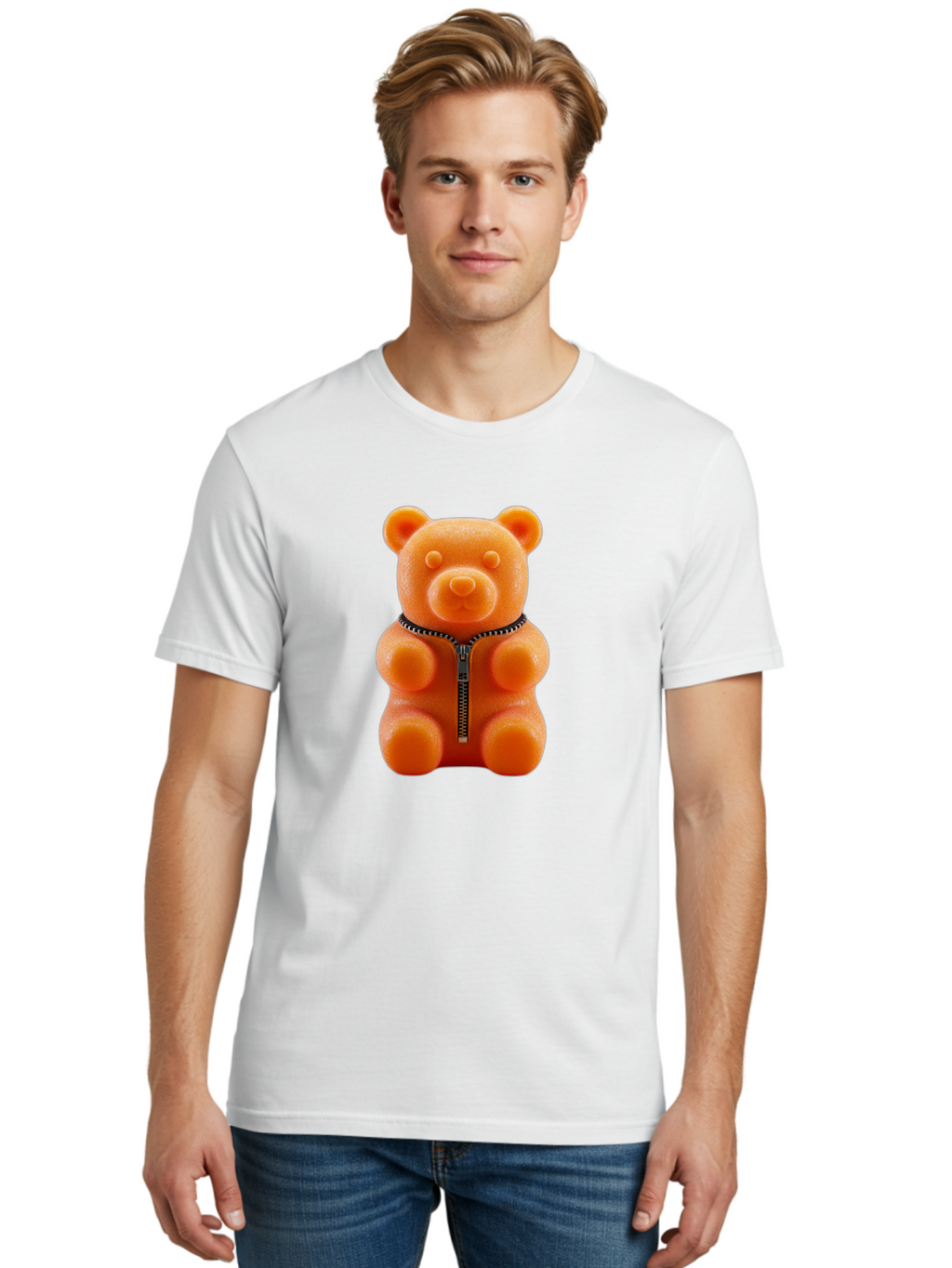 Gummy-Bear-4 Men'S Graphic Tee, 100% Cotton, Comfortable Casual Summer Wear, Machine Washable, Vintage Camera, Old Camera, Antique Camera, Black Camera, Classic Photography, Photography Equipment, Nostalgic Device, Film Camera, Camera Art Bam606
