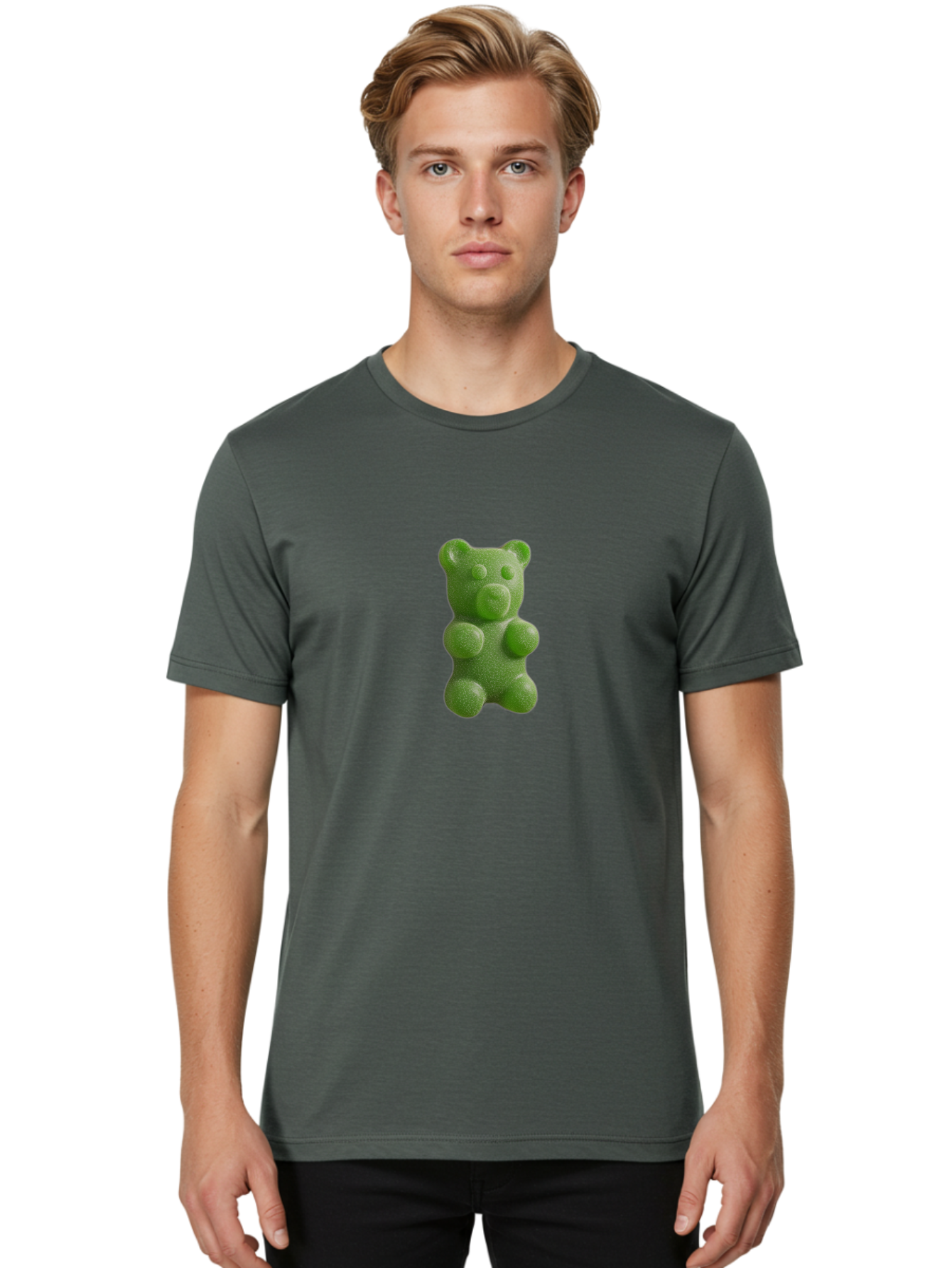 Gummy-Bear-5 Men'S Graphic Tee, 100% Cotton, Comfortable Casual Summer Wear, Machine Washable, Vintage Camera, Old Camera, Antique Camera, Black Camera, Classic Photography, Photography Equipment, Nostalgic Device, Film Camera, Camera Art Bam607