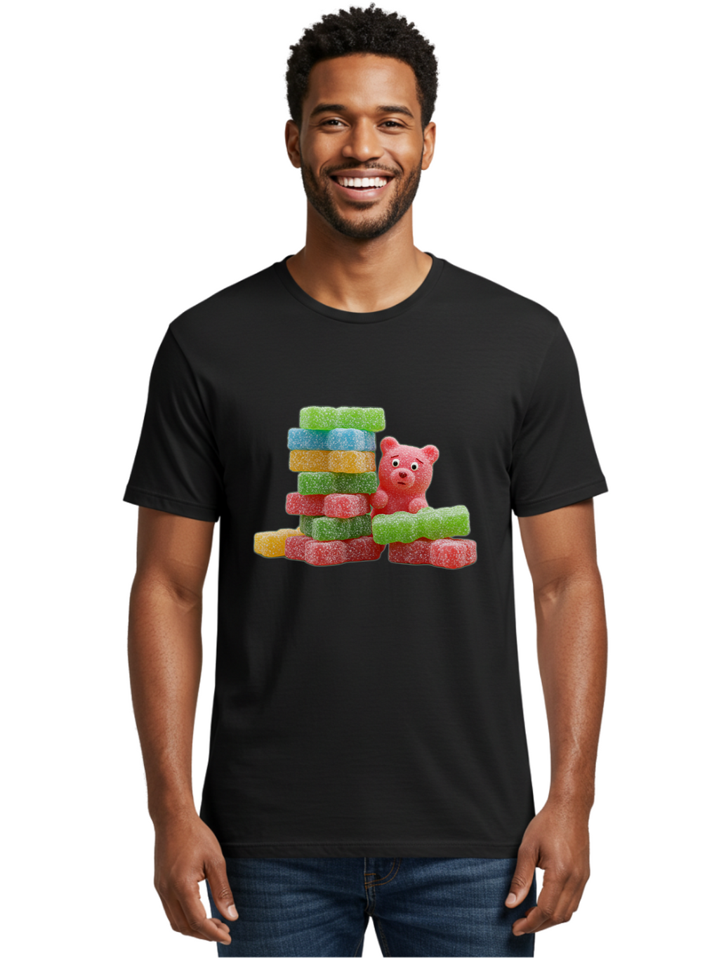 Gummy-Bear-Gummies Men'S Graphic Tee, 100% Cotton, Comfortable Casual Summer Wear, Machine Washable, Vintage Camera, Old Camera, Antique Camera, Black Camera, Classic Photography, Photography Equipment, Nostalgic Device, Film Camera, Bam608