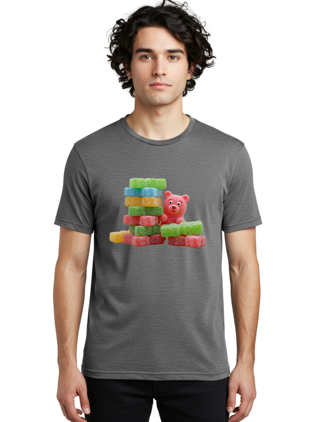 Gummy-Bear-Gummies Men'S Graphic Tee, 100% Cotton, Comfortable Casual Summer Wear, Machine Washable, Vintage Camera, Old Camera, Antique Camera, Black Camera, Classic Photography, Photography Equipment, Nostalgic Device, Film Camera, Bam608