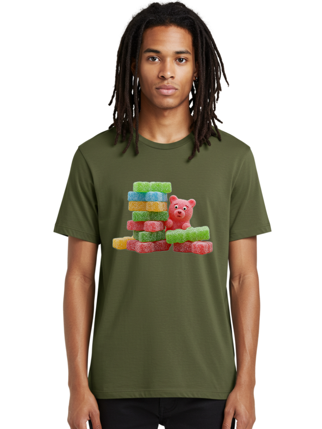 Gummy-Bear-Gummies Men'S Graphic Tee, 100% Cotton, Comfortable Casual Summer Wear, Machine Washable, Vintage Camera, Old Camera, Antique Camera, Black Camera, Classic Photography, Photography Equipment, Nostalgic Device, Film Camera, Bam608
