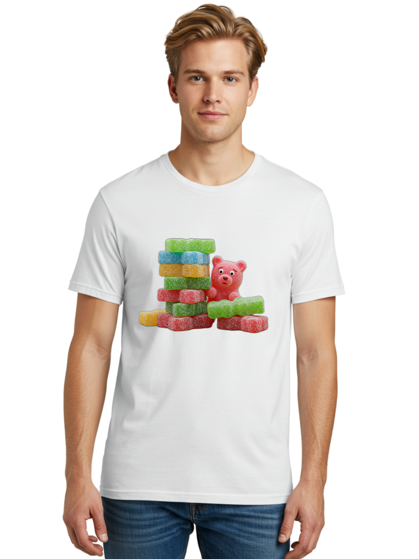 Gummy-Bear-Gummies Men'S Graphic Tee, 100% Cotton, Comfortable Casual Summer Wear, Machine Washable, Vintage Camera, Old Camera, Antique Camera, Black Camera, Classic Photography, Photography Equipment, Nostalgic Device, Film Camera, Bam608