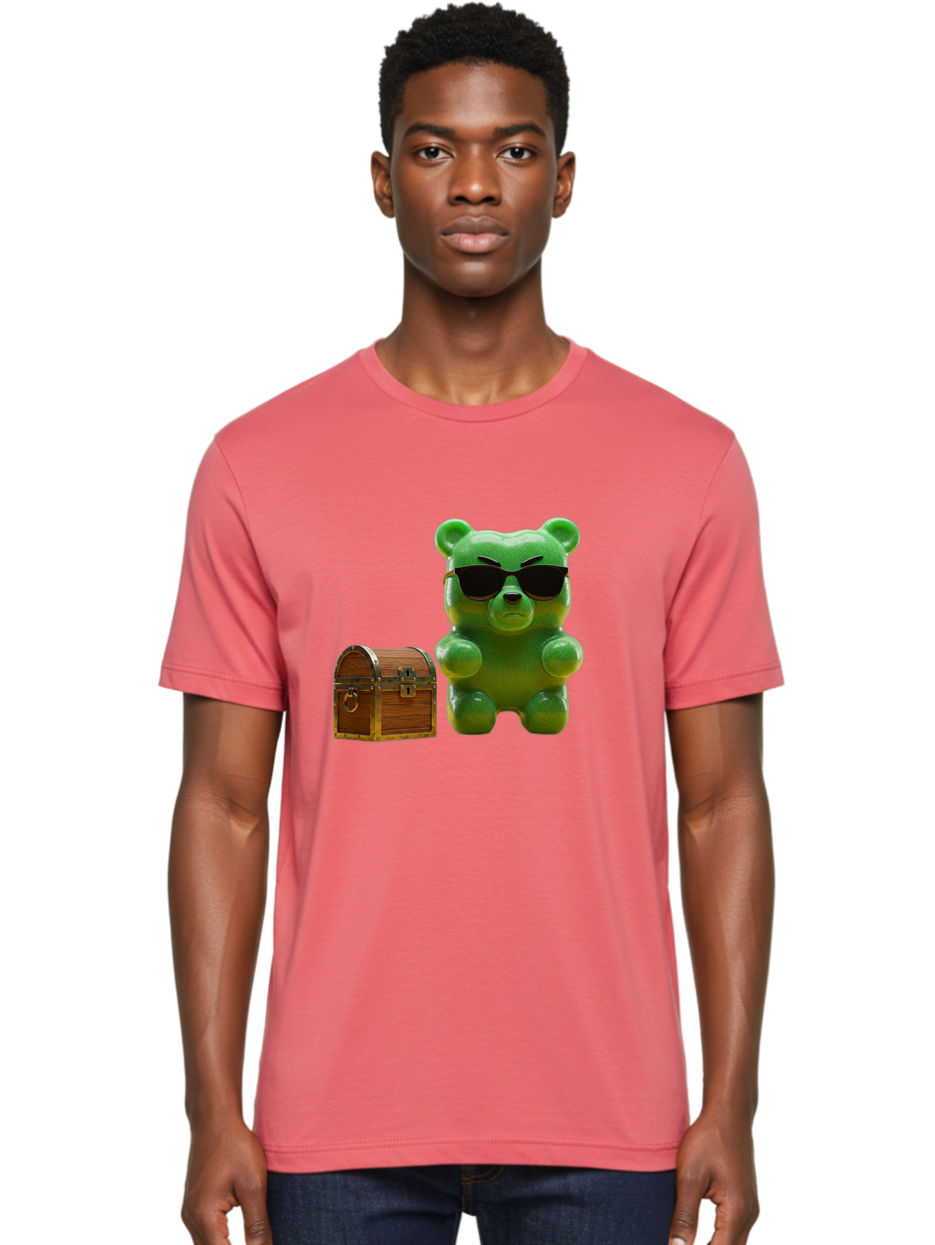 Gummy-Bear-In-Shades Men'S Graphic Tee, 100% Cotton, Comfortable Casual Summer Wear, Machine Washable, Vintage Camera, Old Camera, Antique Camera, Black Camera, Classic Photography, Photography Equipment, Nostalgic Device, Film Camera, Bam609