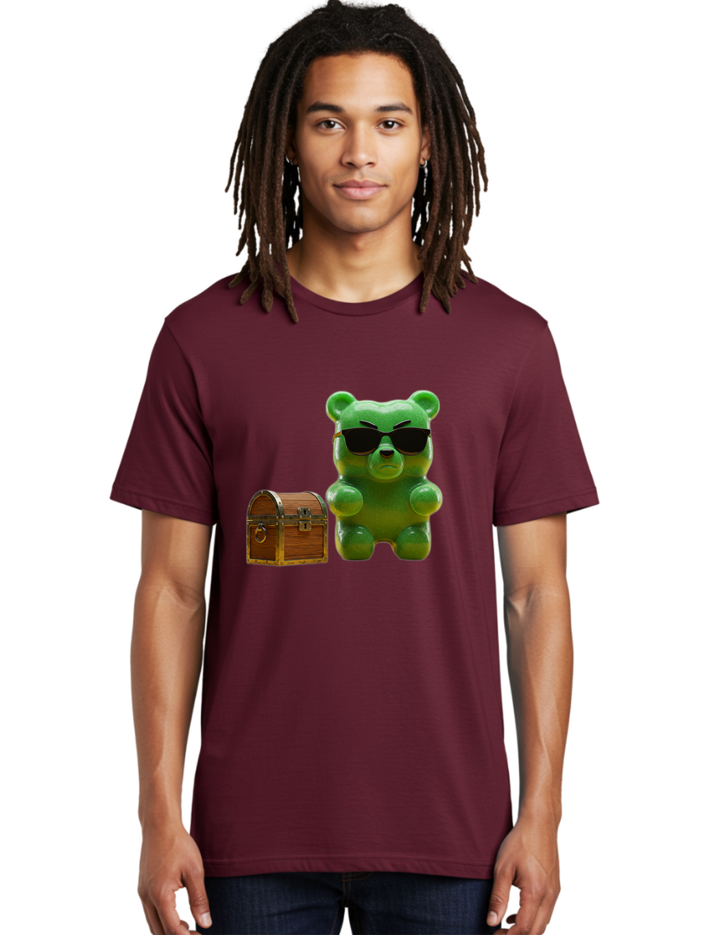 Gummy-Bear-In-Shades Men'S Graphic Tee, 100% Cotton, Comfortable Casual Summer Wear, Machine Washable, Vintage Camera, Old Camera, Antique Camera, Black Camera, Classic Photography, Photography Equipment, Nostalgic Device, Film Camera, Bam609