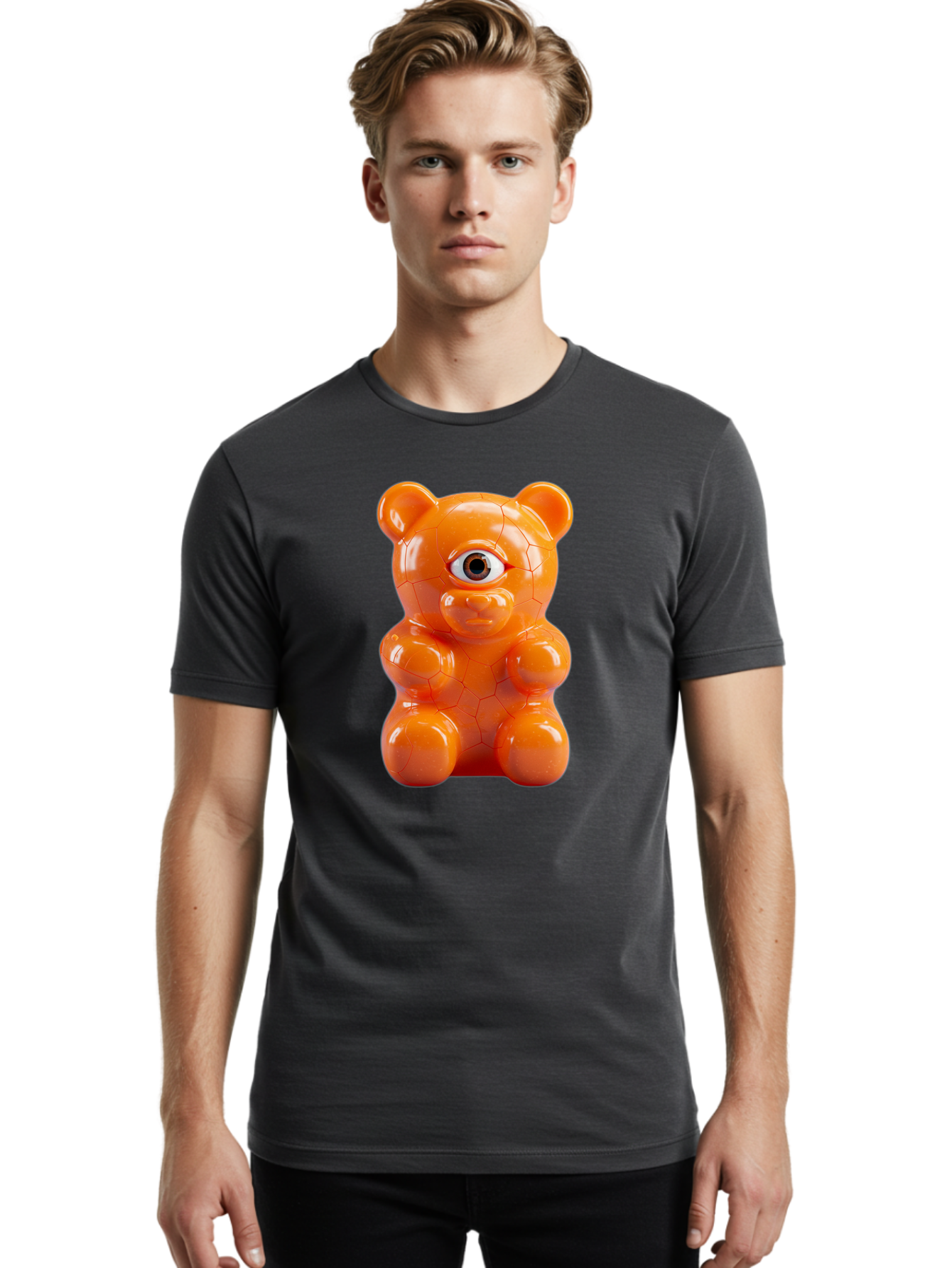 Gummy-Bear-Vase Men'S Graphic Tee, 100% Cotton, Comfortable Casual Summer Wear, Machine Washable, Vintage Camera, Old Camera, Antique Camera, Black Camera, Classic Photography, Photography Equipment, Nostalgic Device, Film Camera, Camera Art Bam611