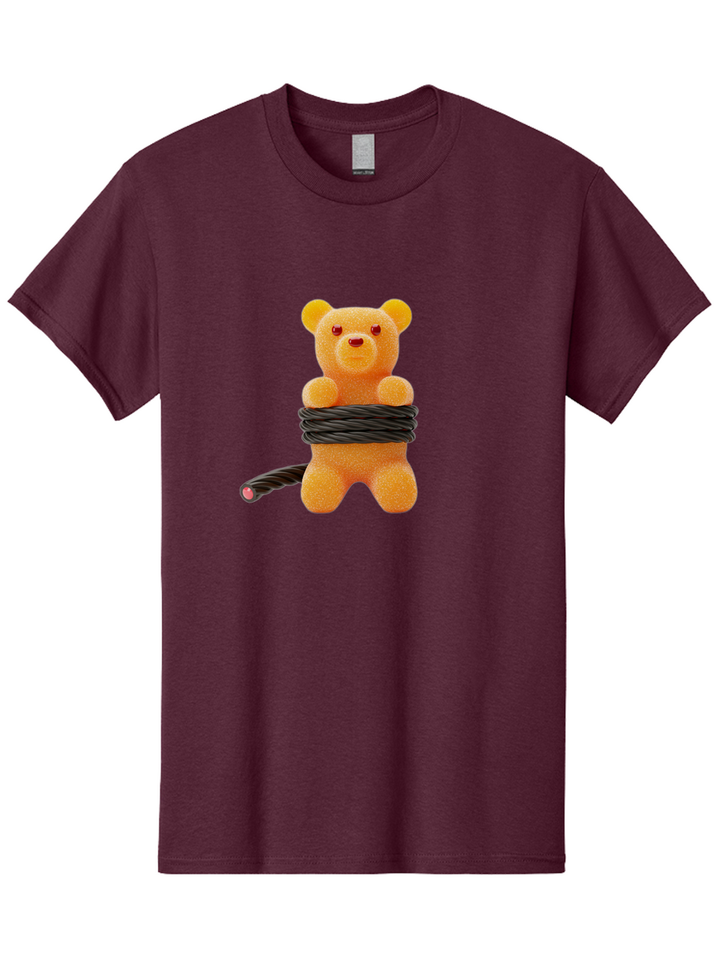 Gummy-Bear-With-Black-Cord Men'S Graphic Tee, 100% Cotton, Comfortable Casual Summer Wear, Machine Washable, Vintage Camera, Old Camera, Antique Camera, Black Camera, Classic Photography, Photography Equipment, Nostalgic Device, Film Camera, Bam612
