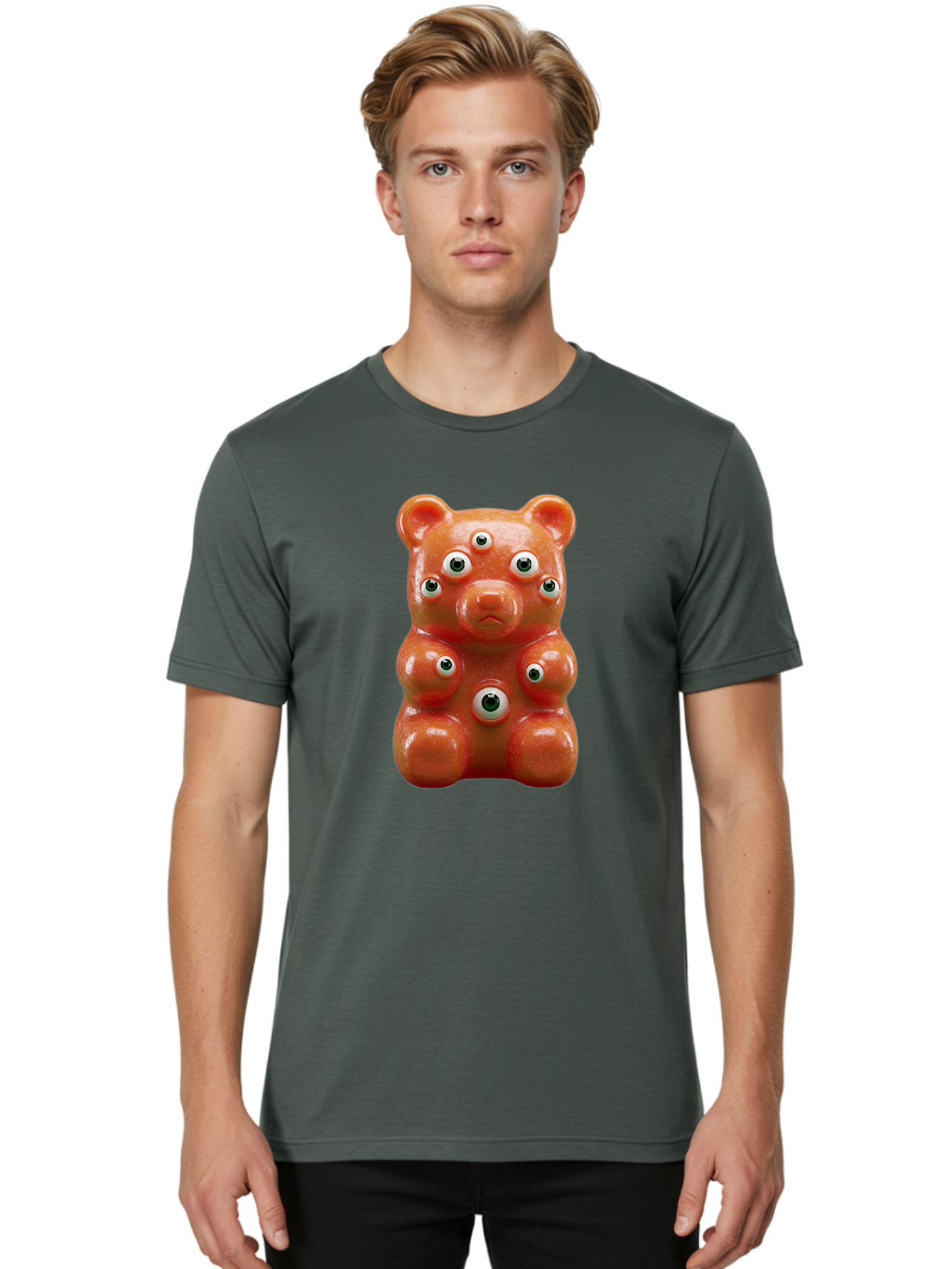 Gummy-Bear-With-Googly-Eyes Men'S Graphic Tee, 100% Cotton, Comfortable Casual Summer Wear, Machine Washable, Vintage Camera, Old Camera, Antique Camera, Black Camera, Classic Photography, Photography Equipment, Nostalgic Device, Film Camera, Bam613